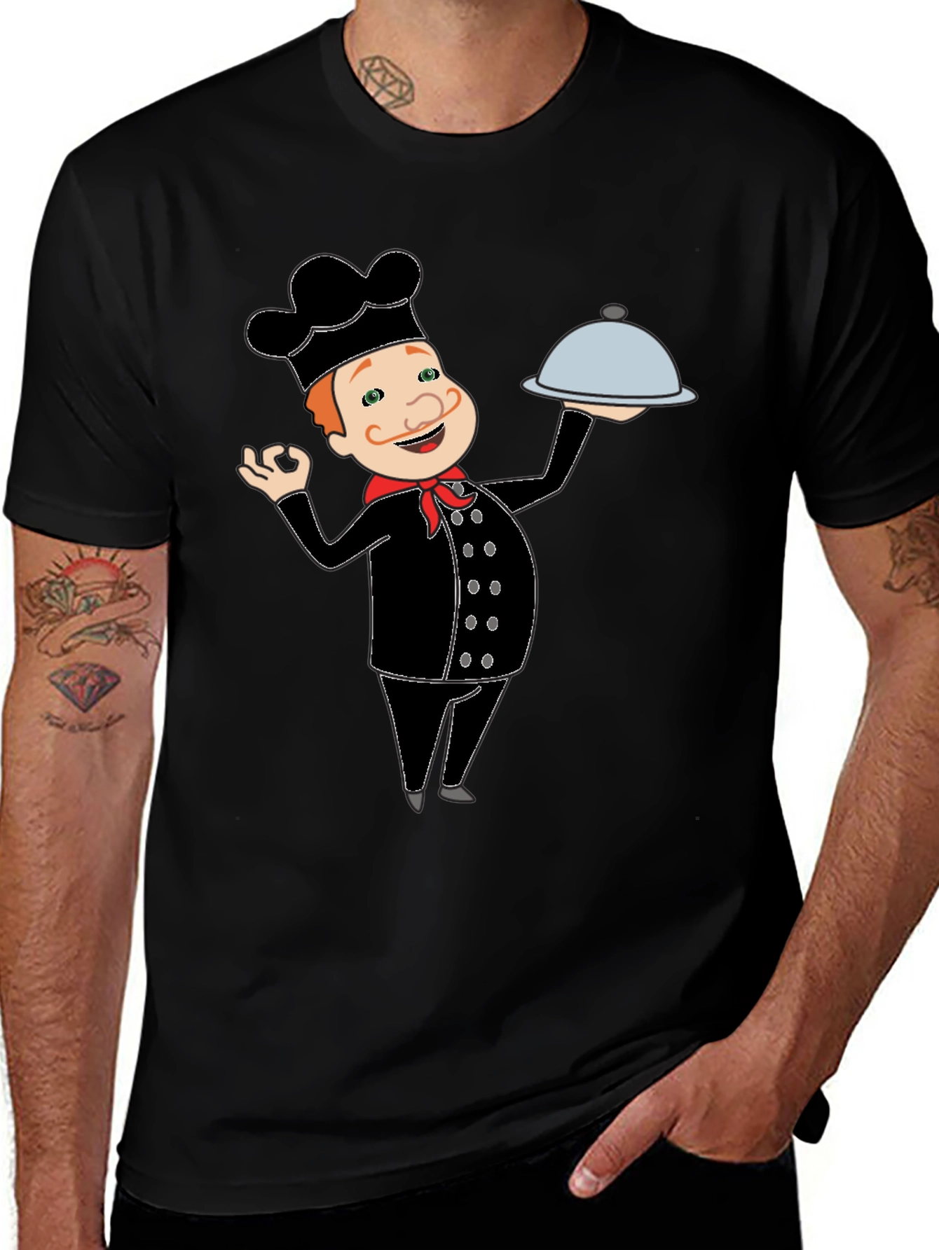 Variant 24 of Chef Cartoon Black T-Shirt