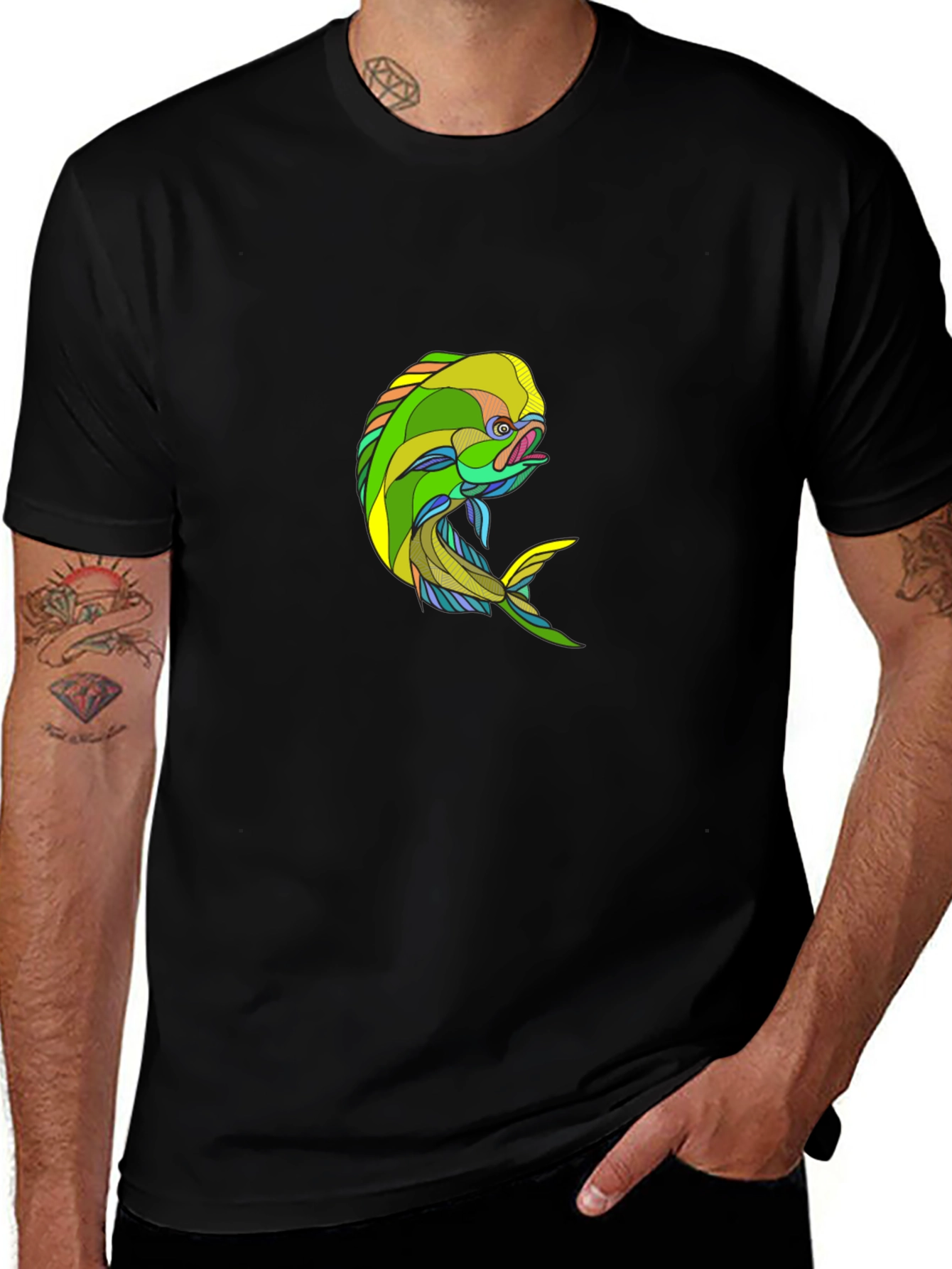 Variant 26 of Colorful Mahi-Mahi Fish Graphic Tee