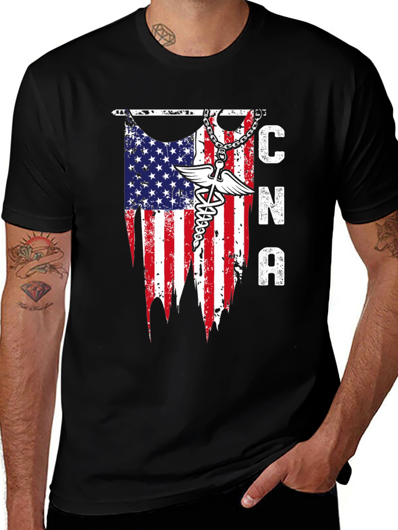 CNA American Flag Graphic T-Shirt