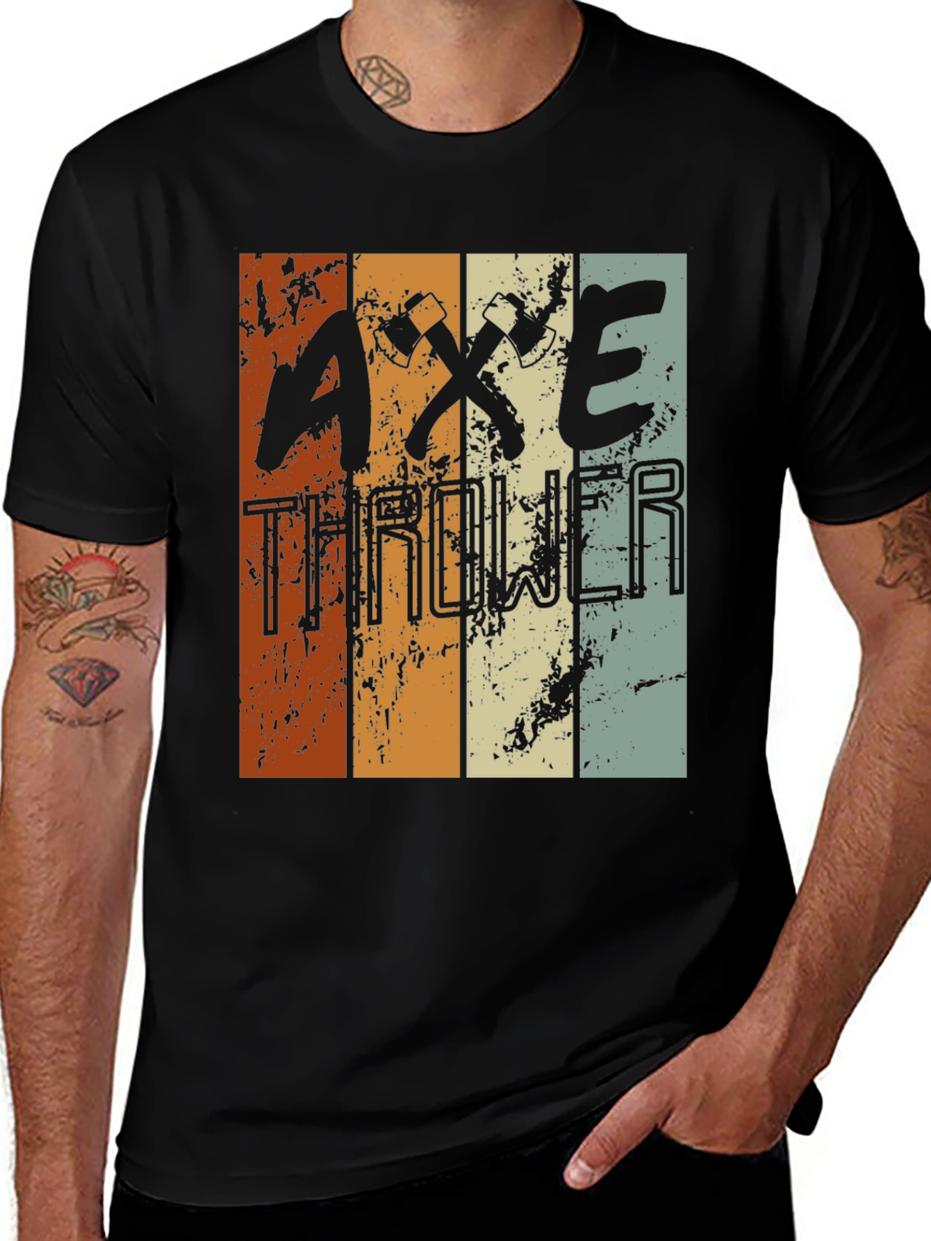 Variant 20 of Axe Thrower Retro Style T-Shirt