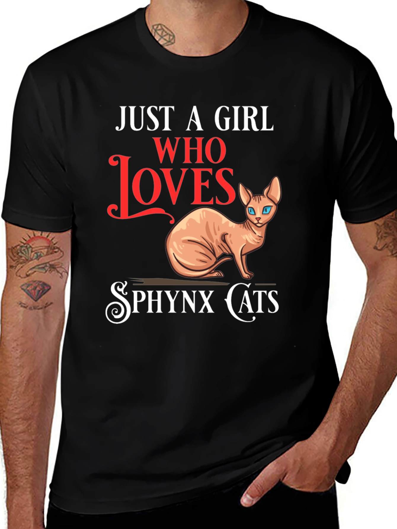 Sphynx Cat Lover T-Shirt - Just a Girl Who Loves Cats