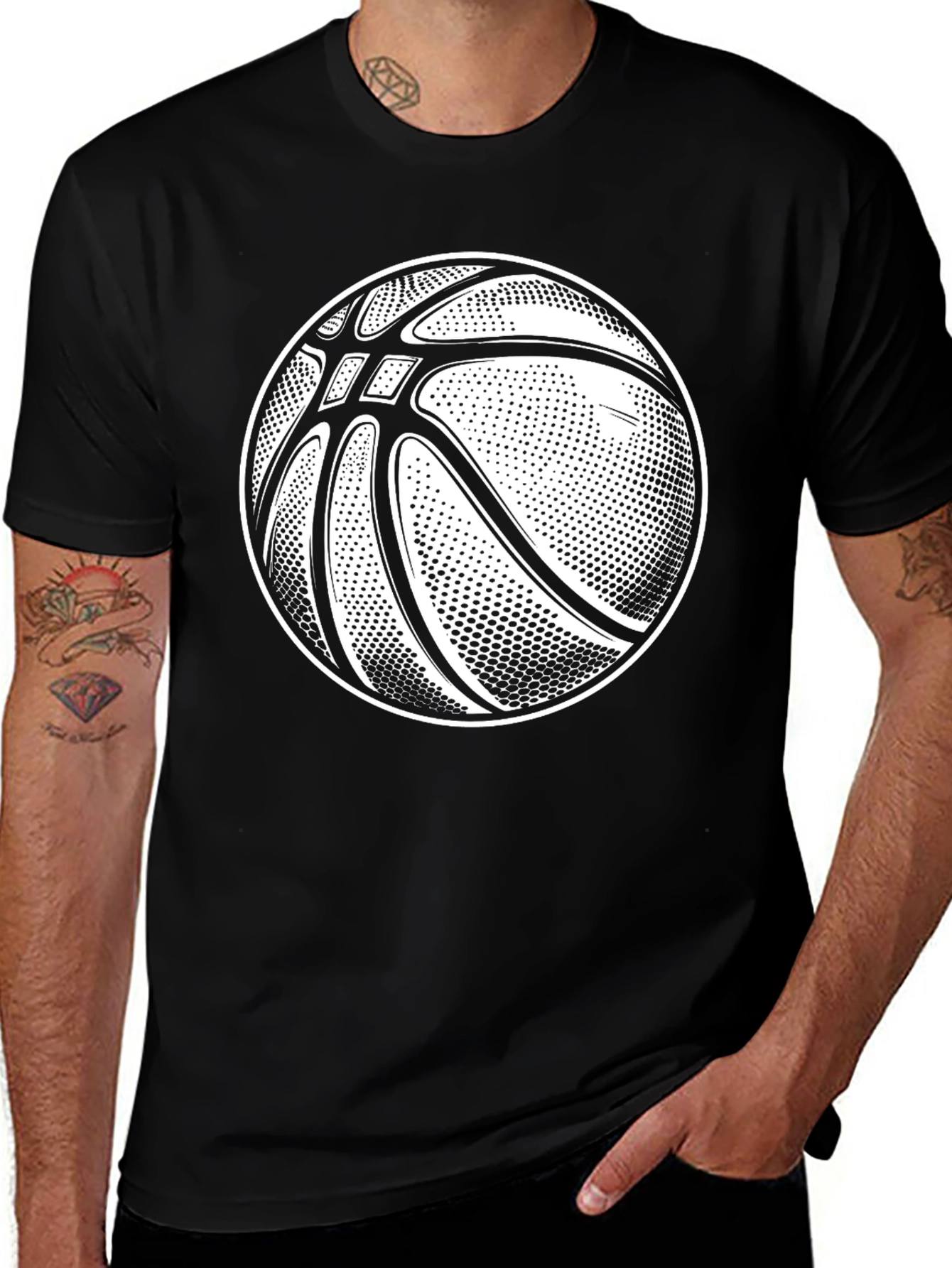 Variant 30 of Basketball Graphic T-Shirt - Classic Black Tee