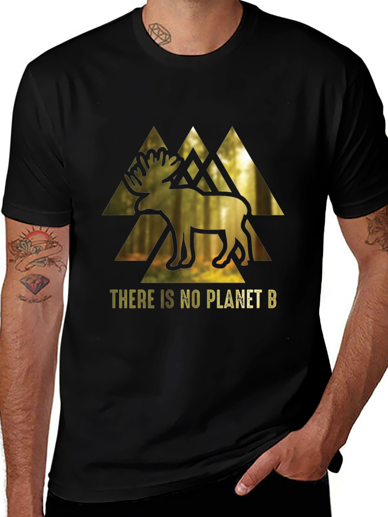 Eco-Conscious Moose Graphic T-Shirt