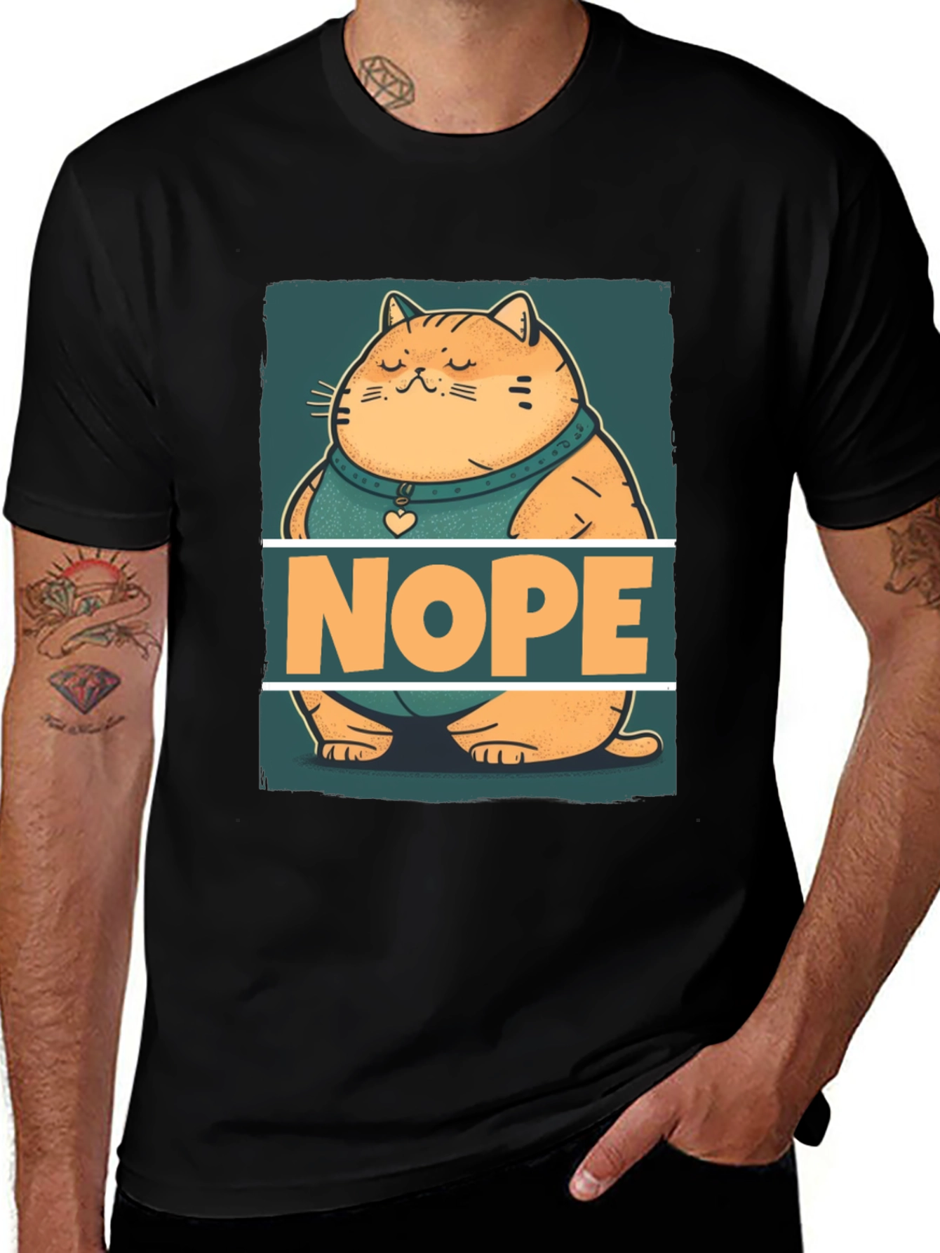 Variant 18 of Nope Cat Graphic Tee - Funny & Comfortable
