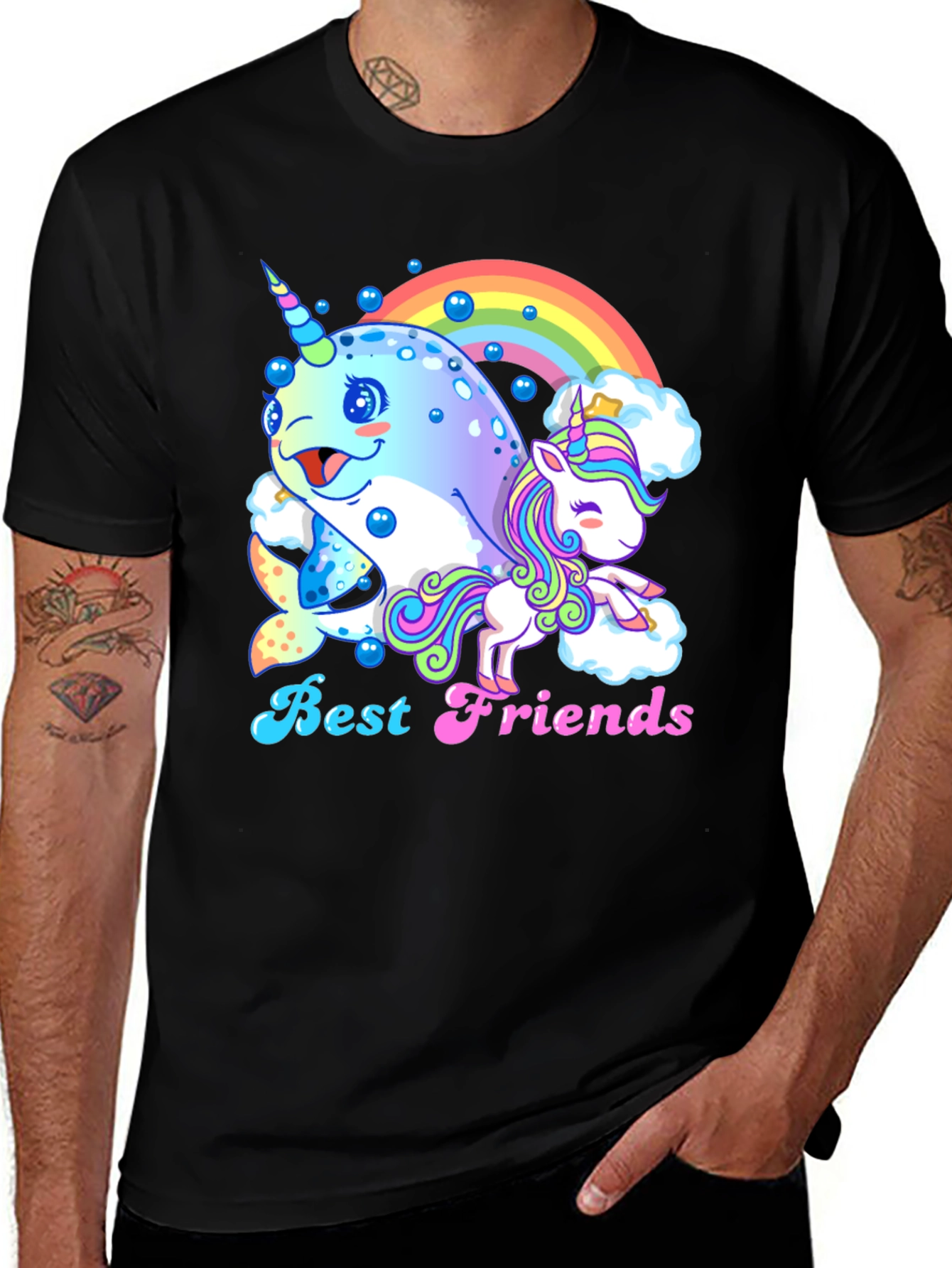 Variant 30 of Narwhal and Unicorn Best Friends Graphic Tee