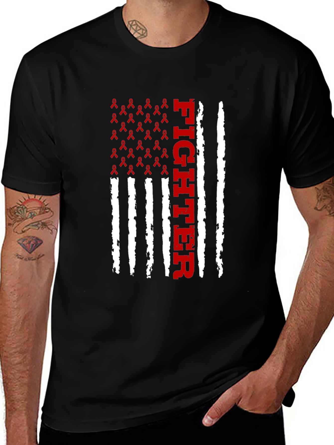 Variant 15 of Fighter Ribbon Flag T-Shirt