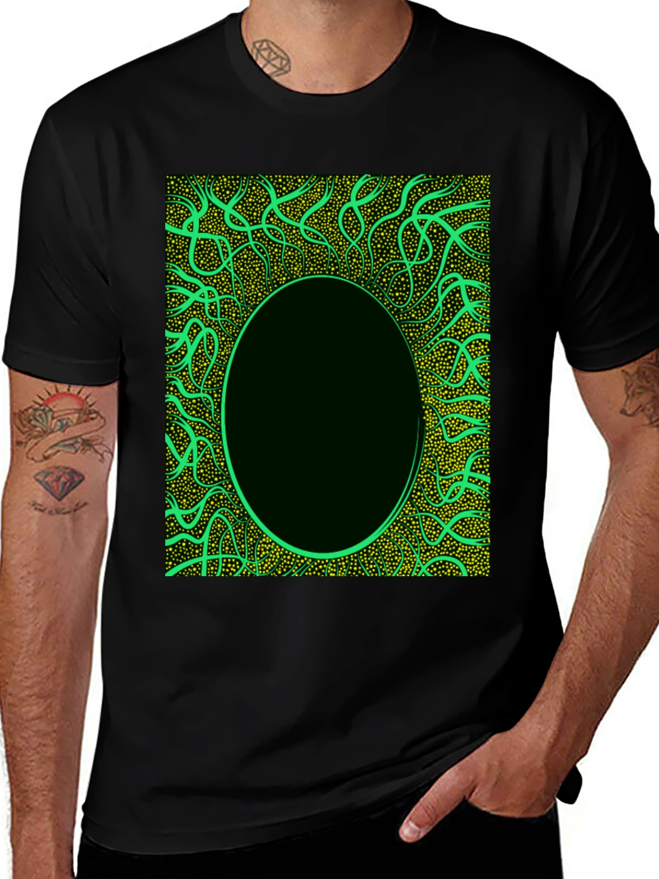 Variant 2 of Abstract Art Black T-Shirt