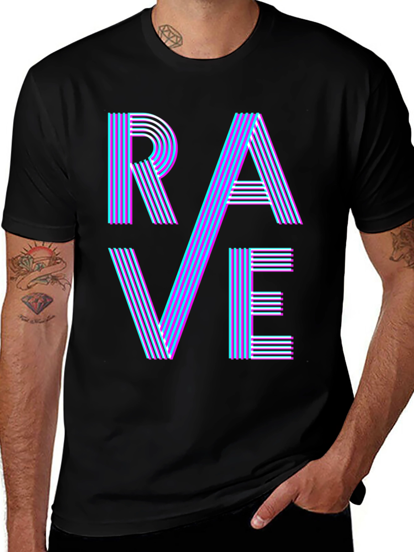 Variant 8 of Rave Graphic T-Shirt - Bold Neon Party Tee