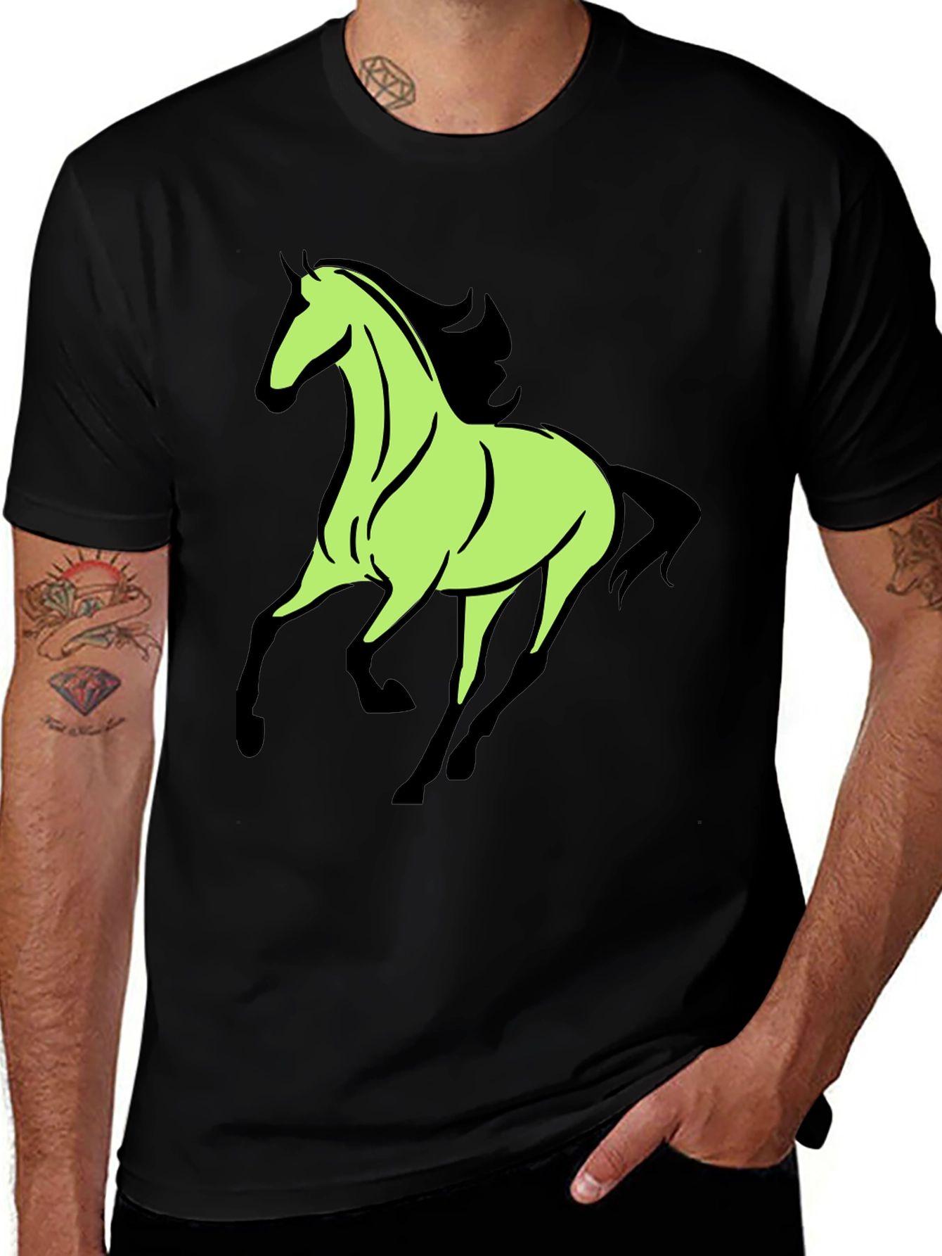 Variant 25 of Horse Graphic Tee - Black
