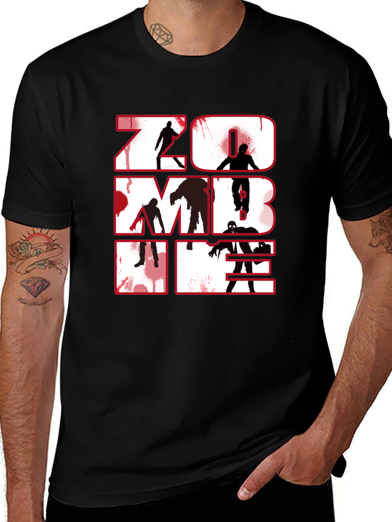 Variant 24 of Zombie Graphic T-Shirt - Black Horror Tee