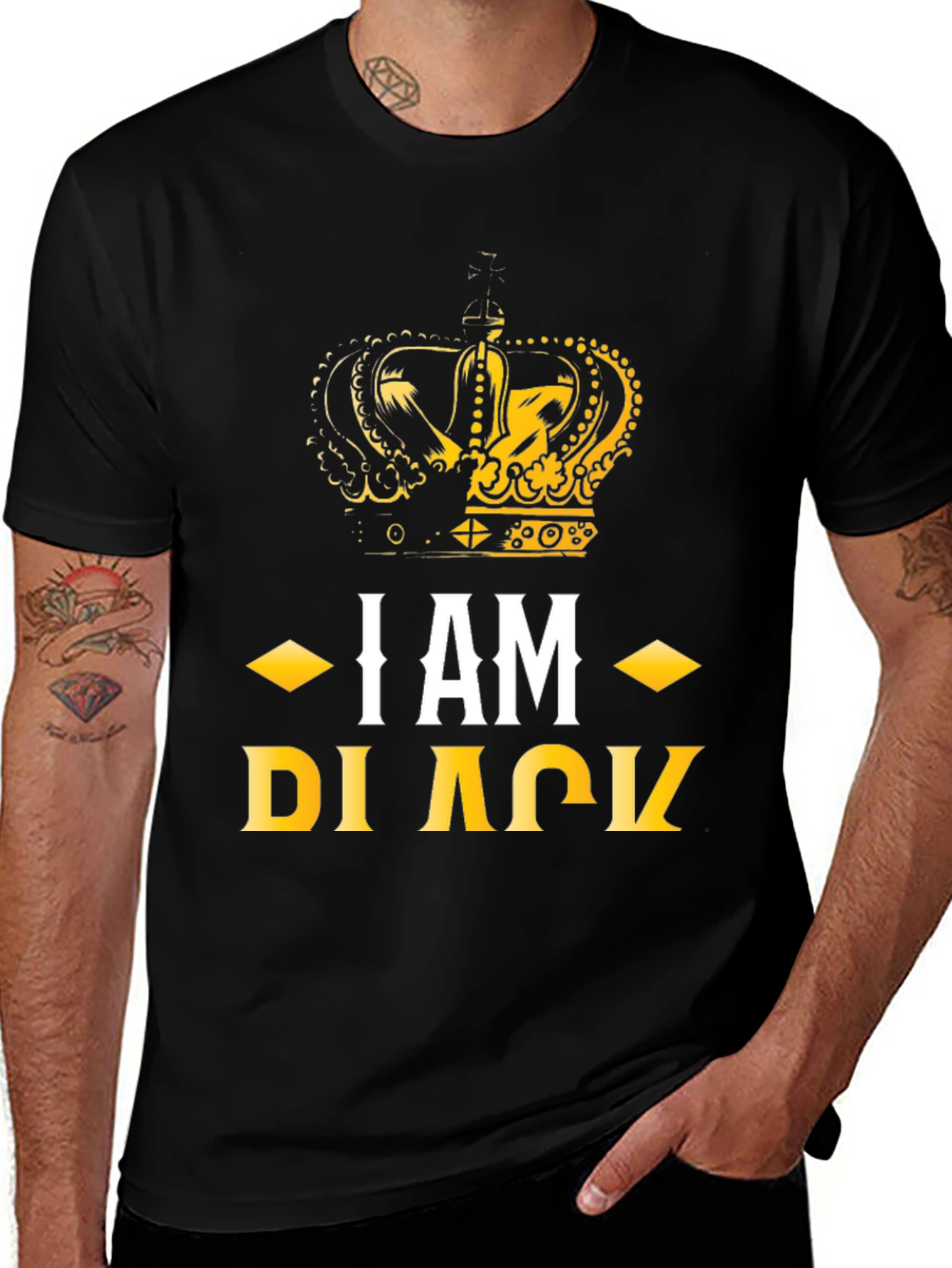 Variant 10 of I AM BLACK Crown Graphic Tee