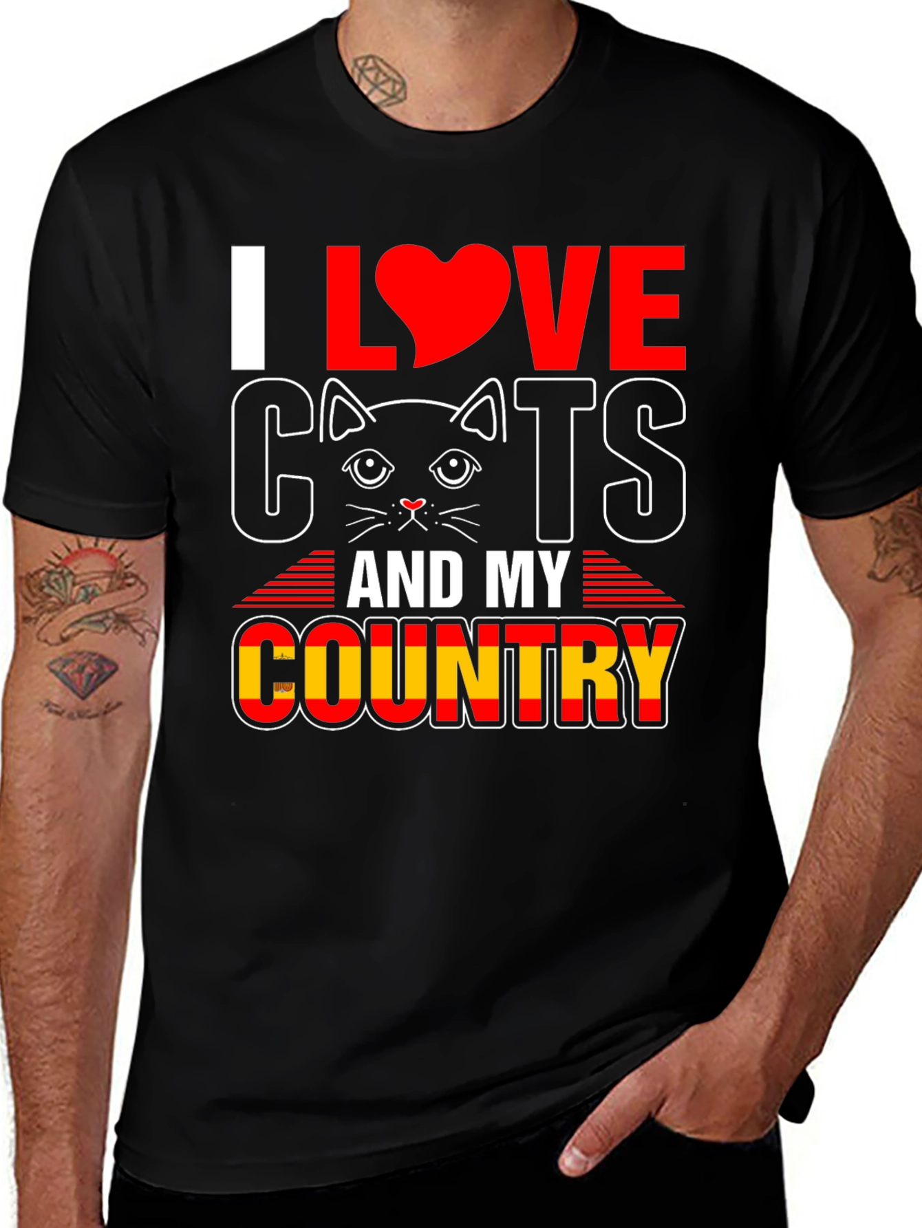 Variant 26 of I Love Cats and My Country T-Shirt