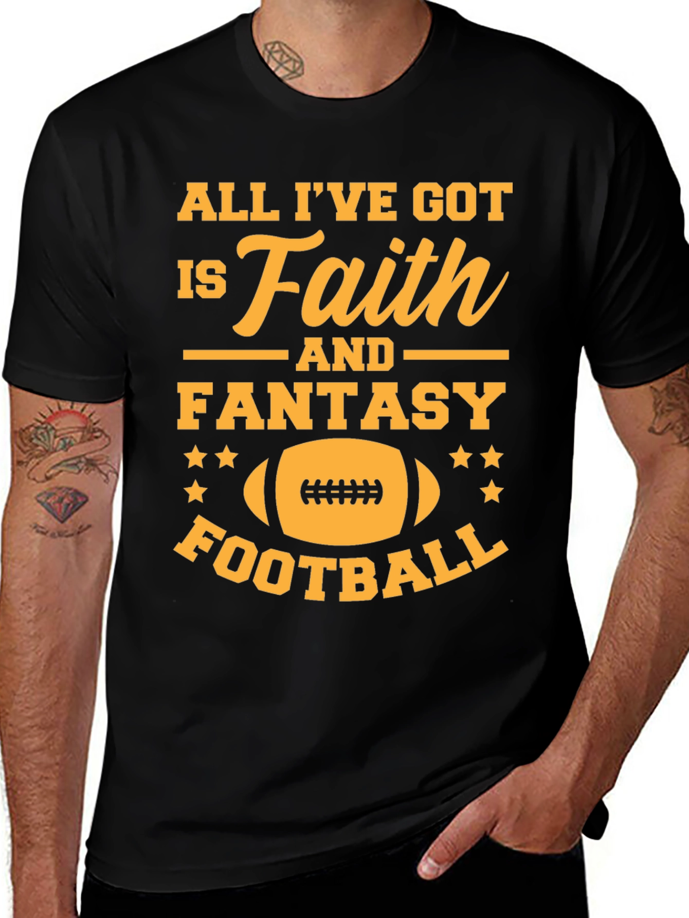 Variant 15 of Faith Fantasy Football Black T-Shirt