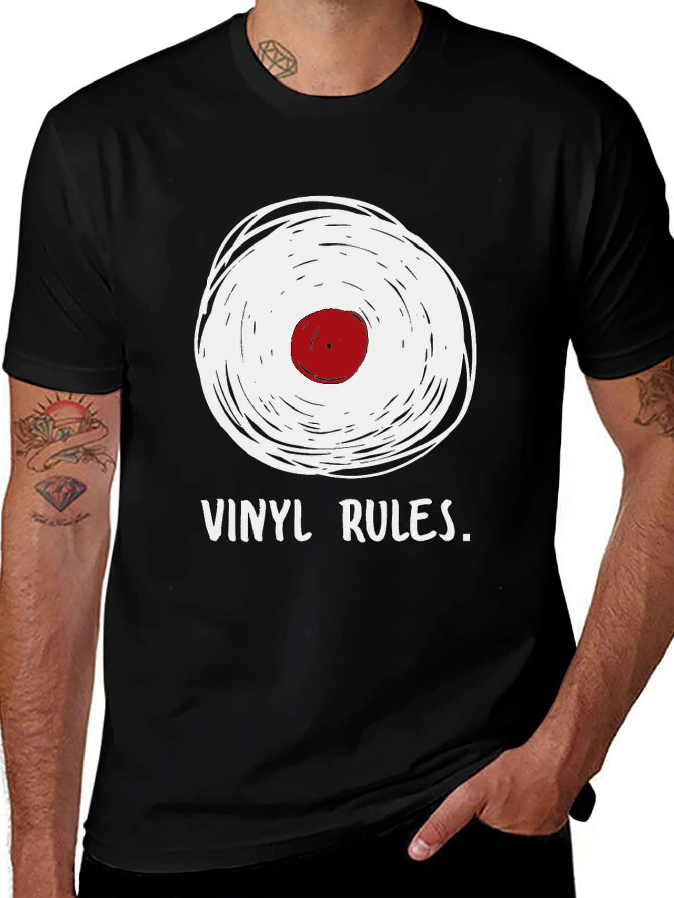 Variant 13 of Vinyl Rules T-Shirt - Retro Music Tee