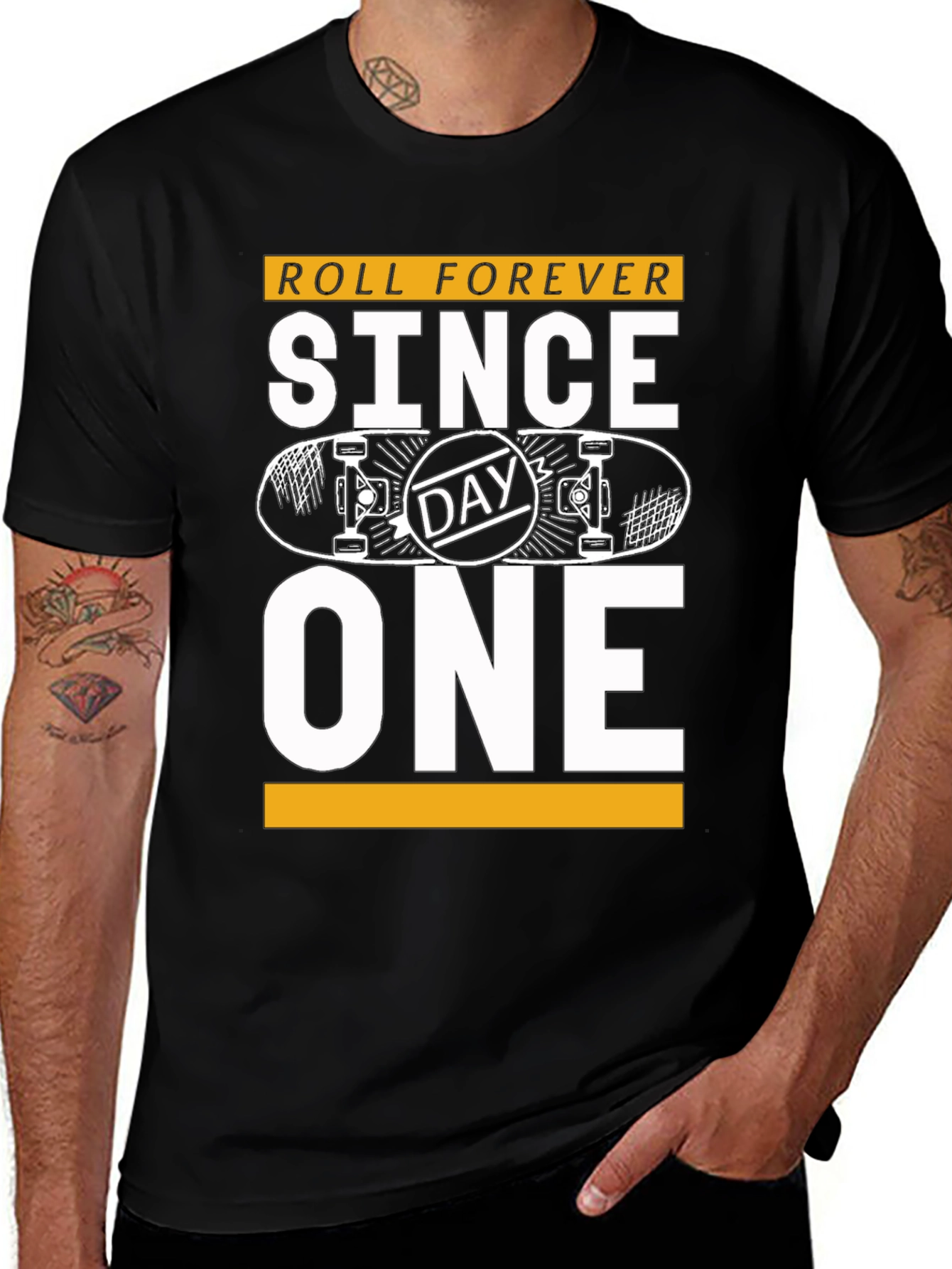 Variant 15 of Roll Forever Since Day One Skateboard T-Shirt