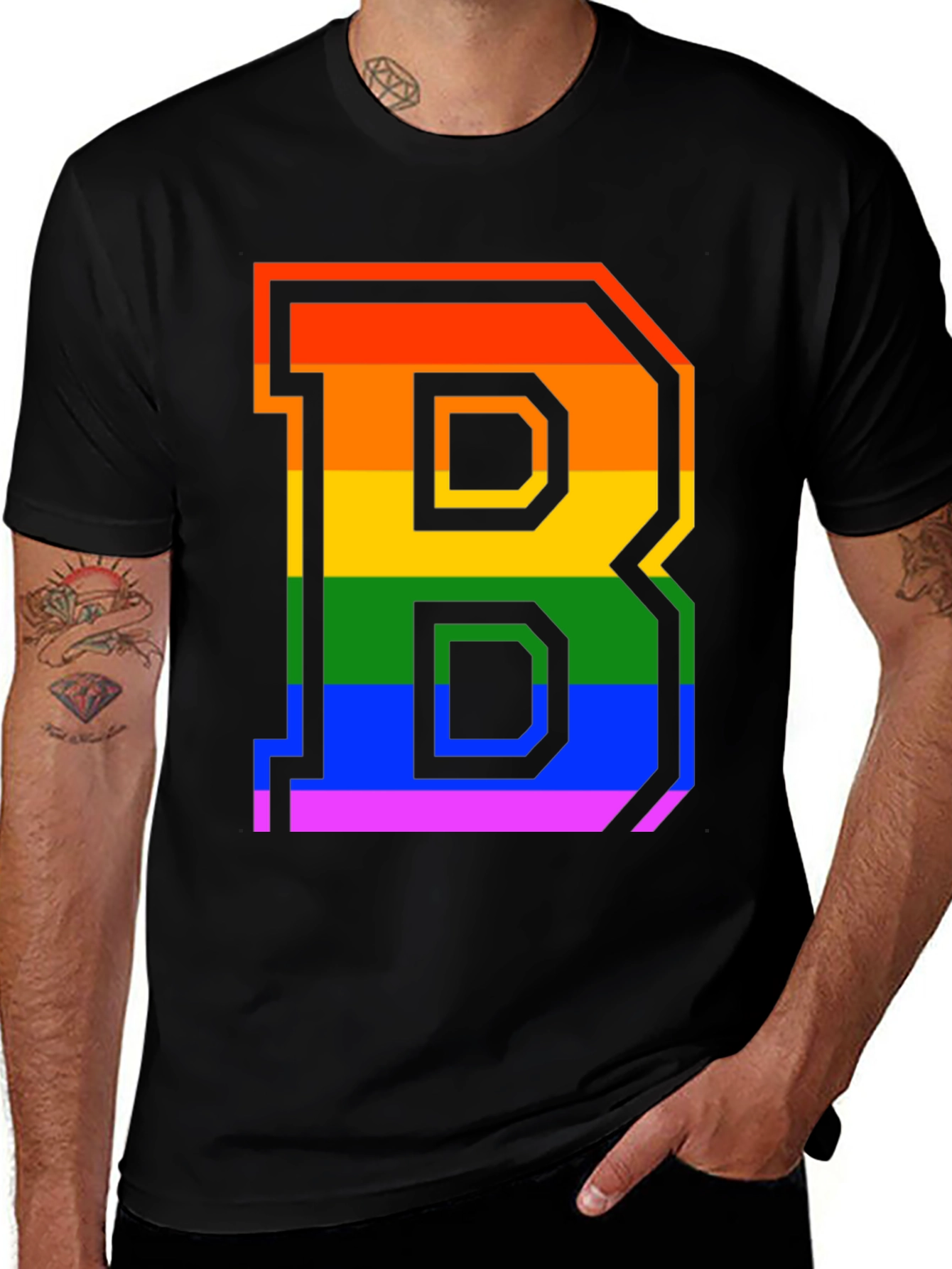 LGBT Pride Rainbow Letter B T-Shirt