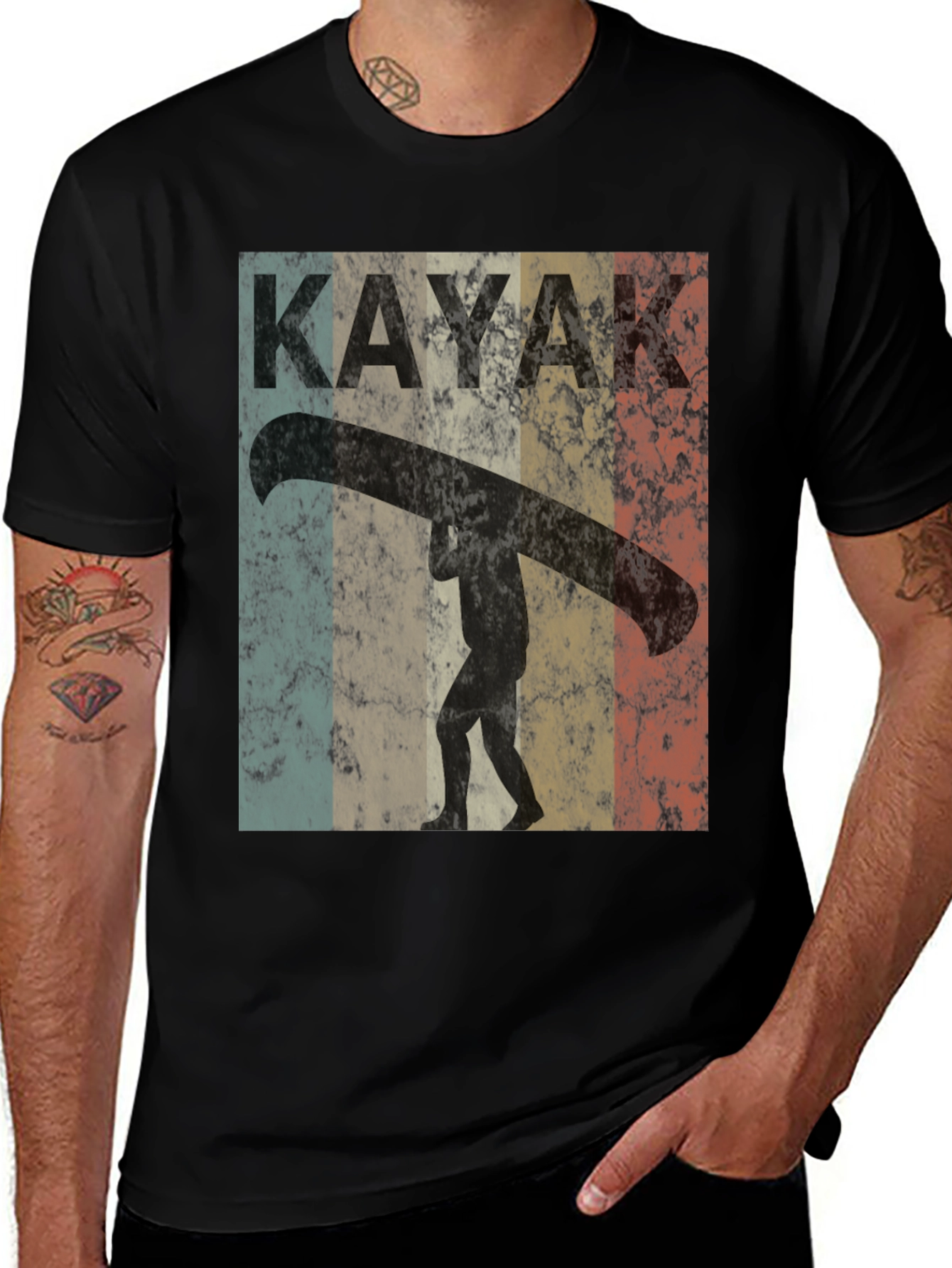 Variant 12 of Kayak Retro Graphic T-Shirt - Adventure Ready!