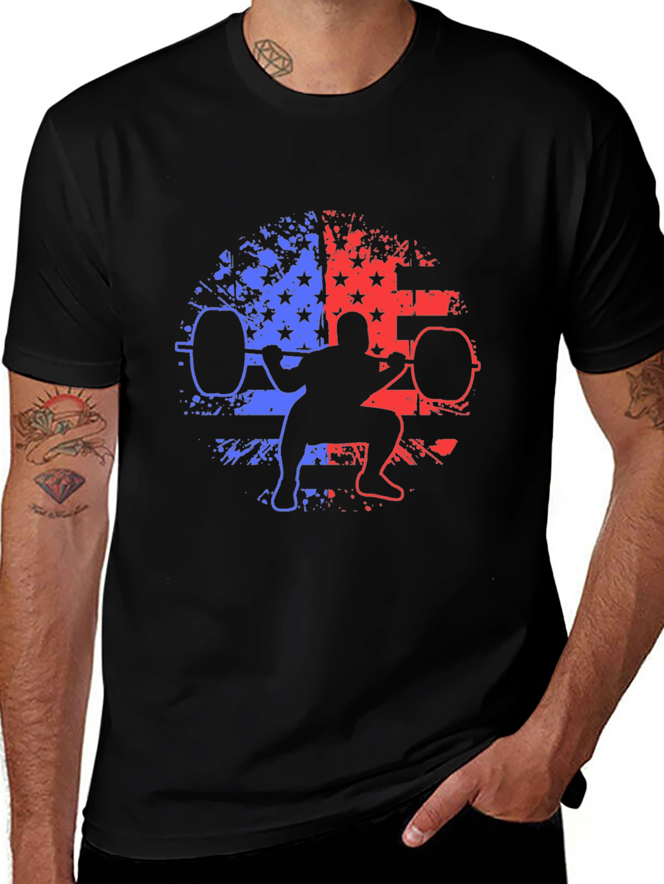 Variant 30 of Patriotic Weightlifting T-Shirt