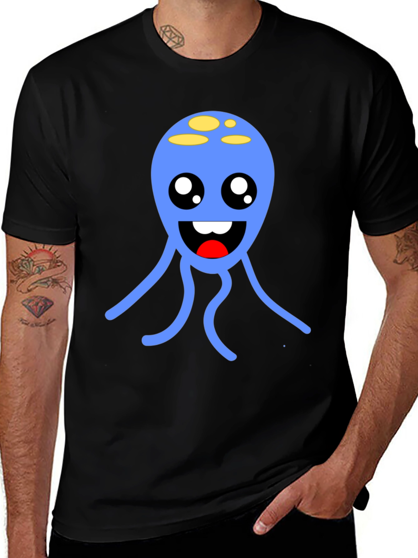 Variant 17 of Cute Blue Alien T-Shirt - Soft Cotton Graphic Tee