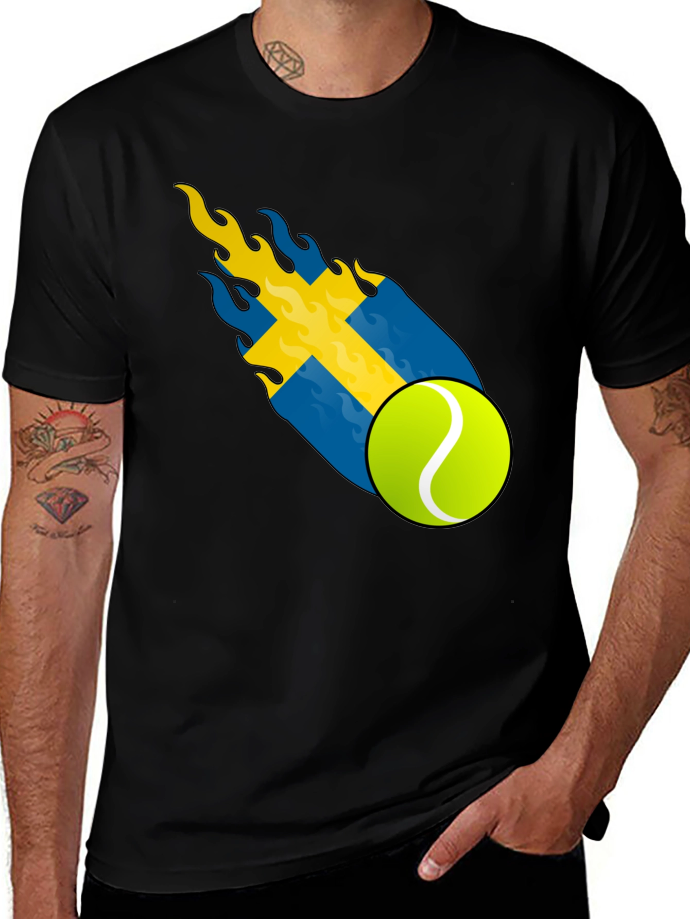 Variant 28 of Sweden Tennis Flame Graphic T-Shirt