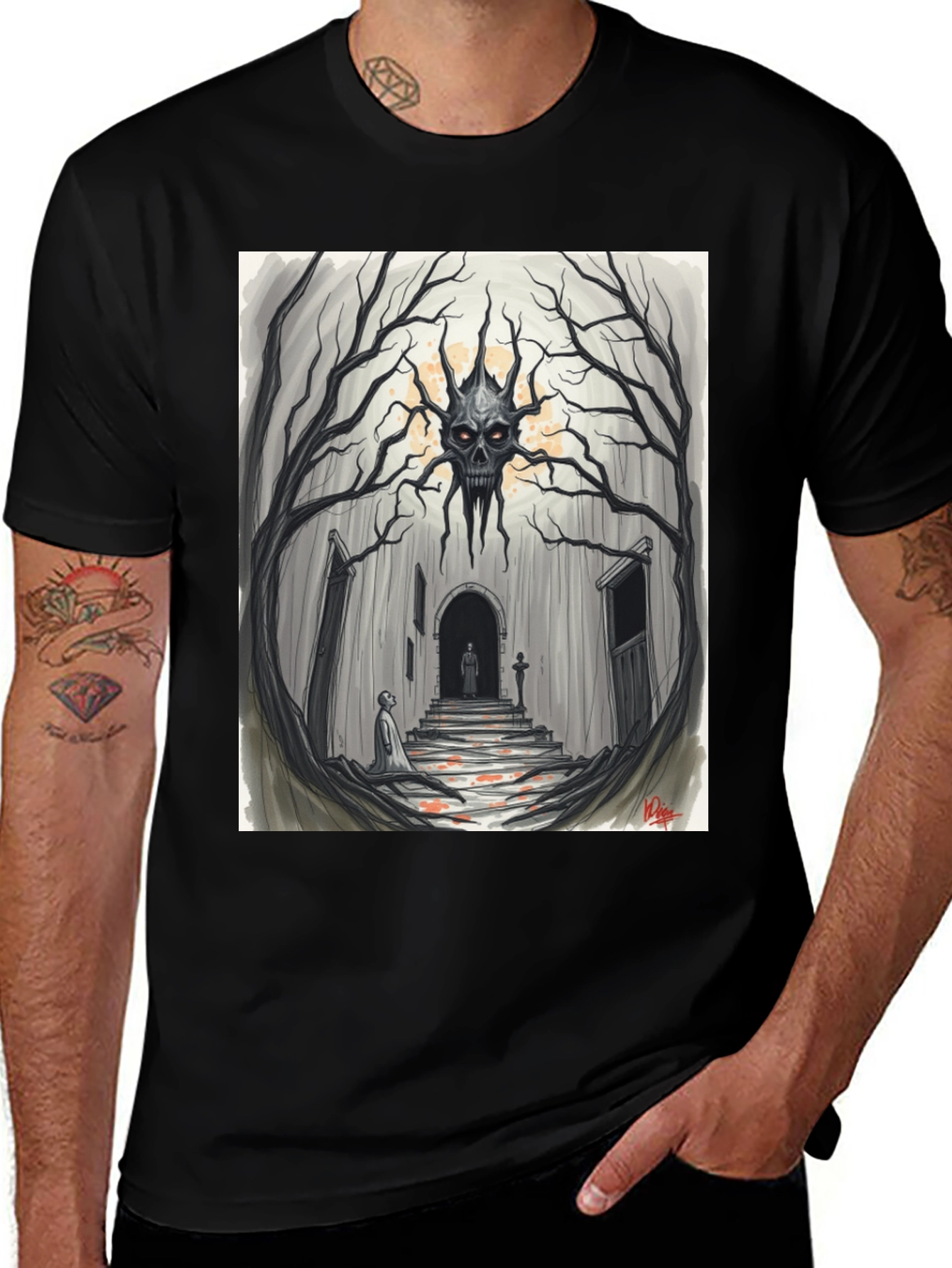 Variant 4 of Haunted Skull Tree T-Shirt