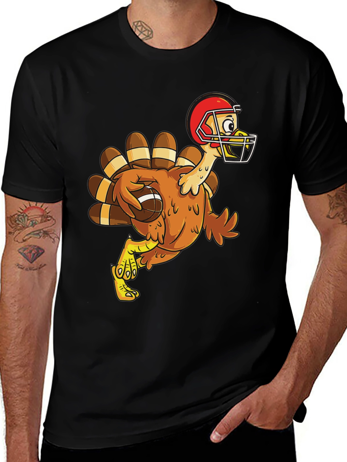 Variant 5 of Turkey Football T-Shirt Thanksgiving Tee