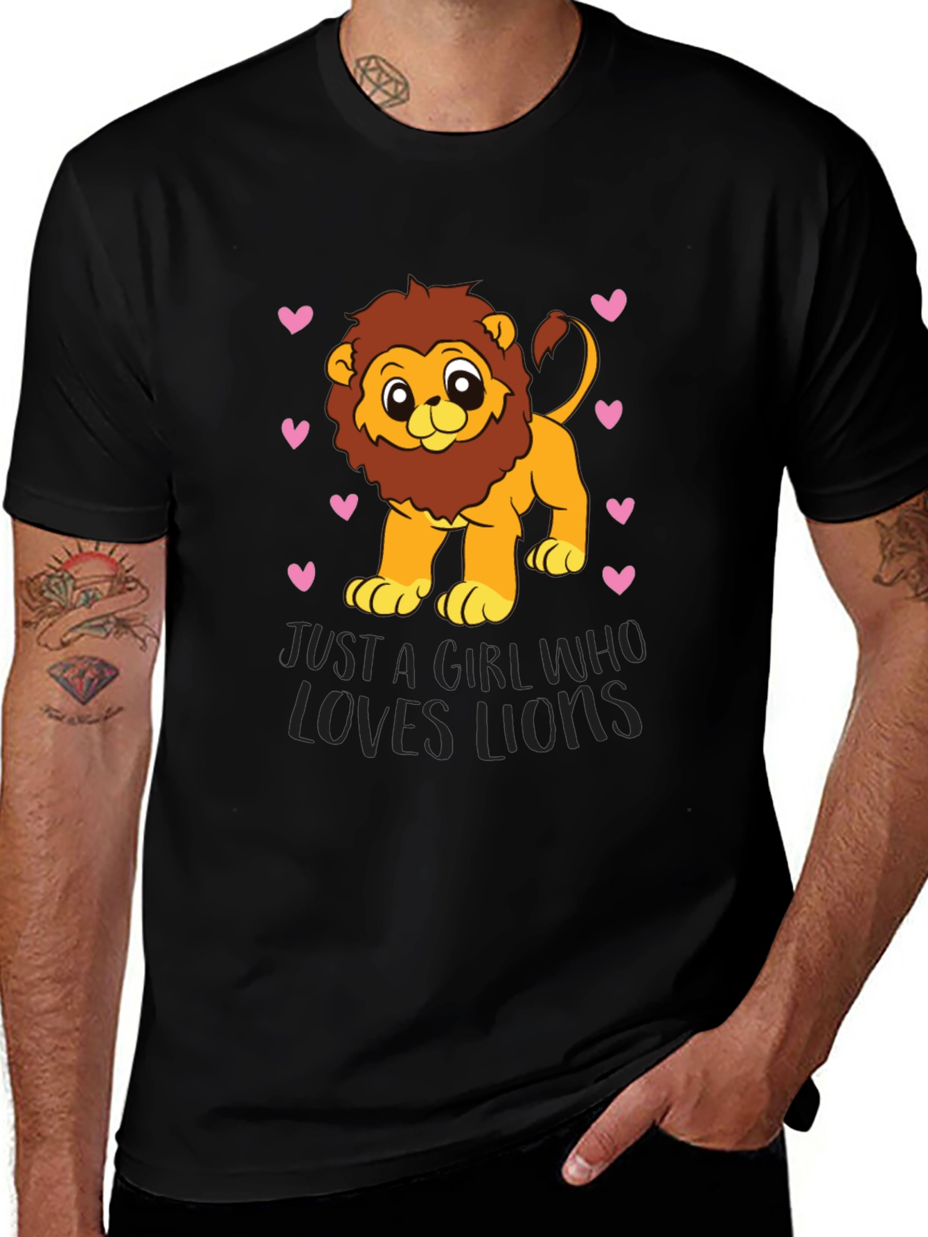 Variant 3 of Cute Lion Lover Black T-Shirt