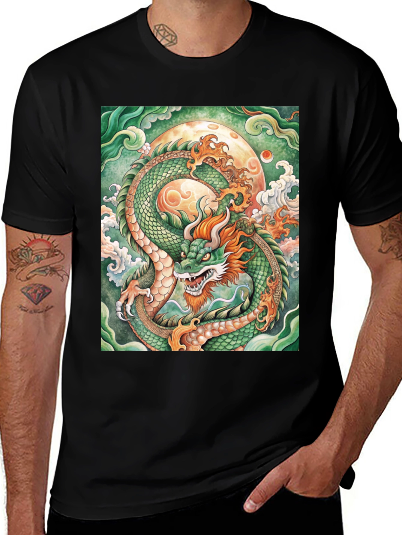 Variant 8 of Dragon Graphic T-Shirt: Mystical Dragon Tee