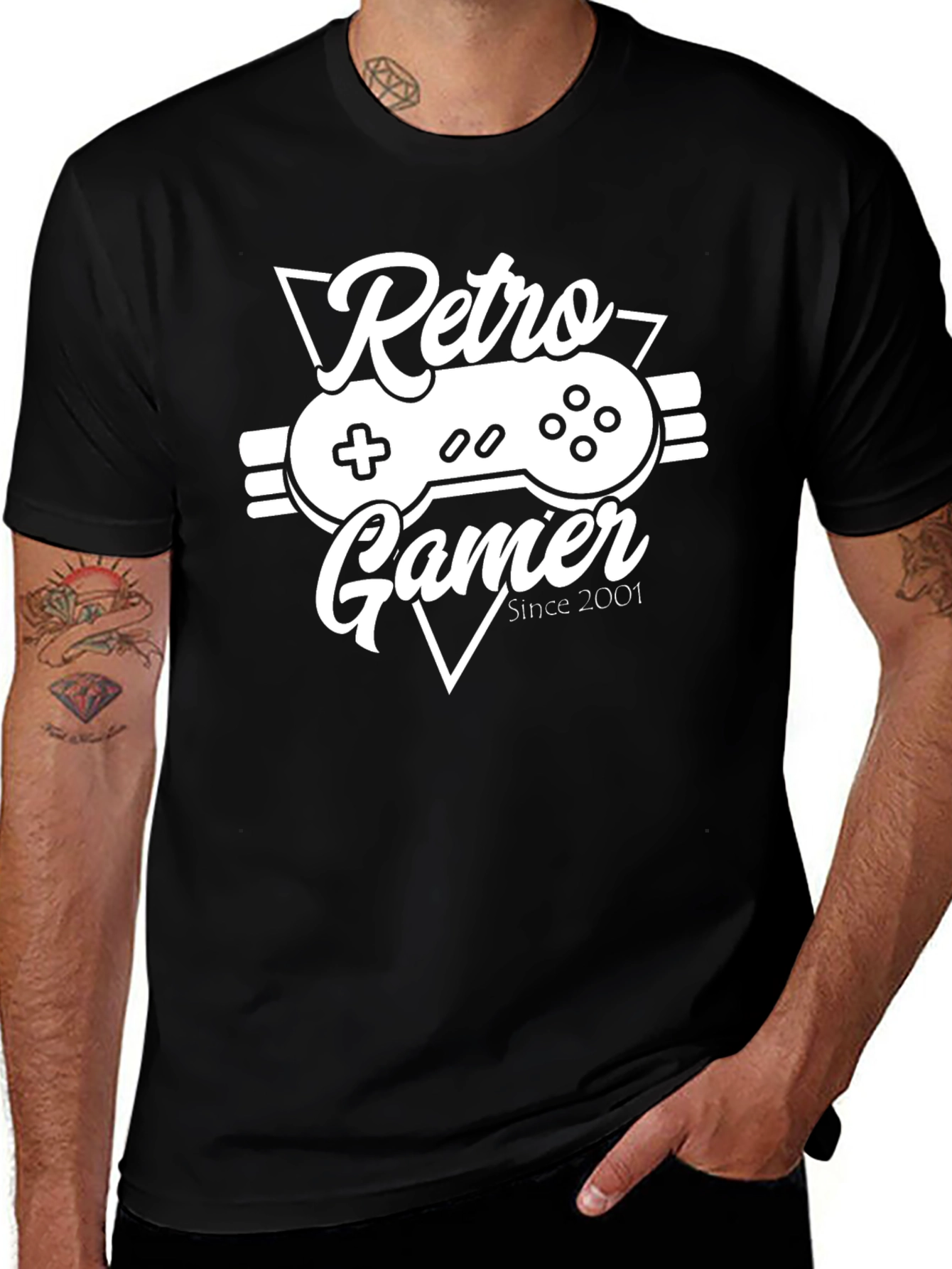 Variant 6 of Retro Gamer Since 2001 Black T-Shirt