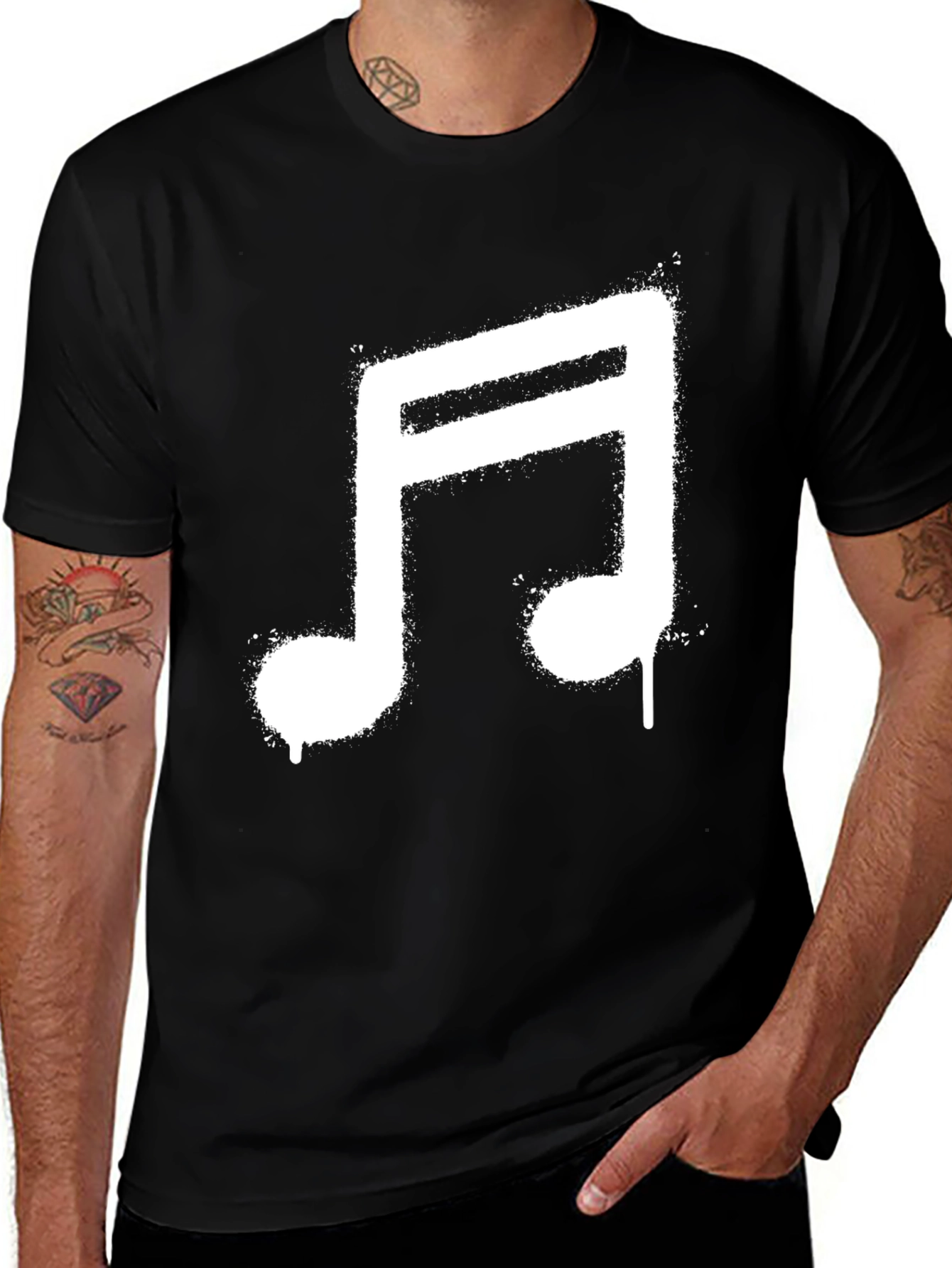Variant 25 of Music Note Graphic Tee - Stylish Black T-Shirt