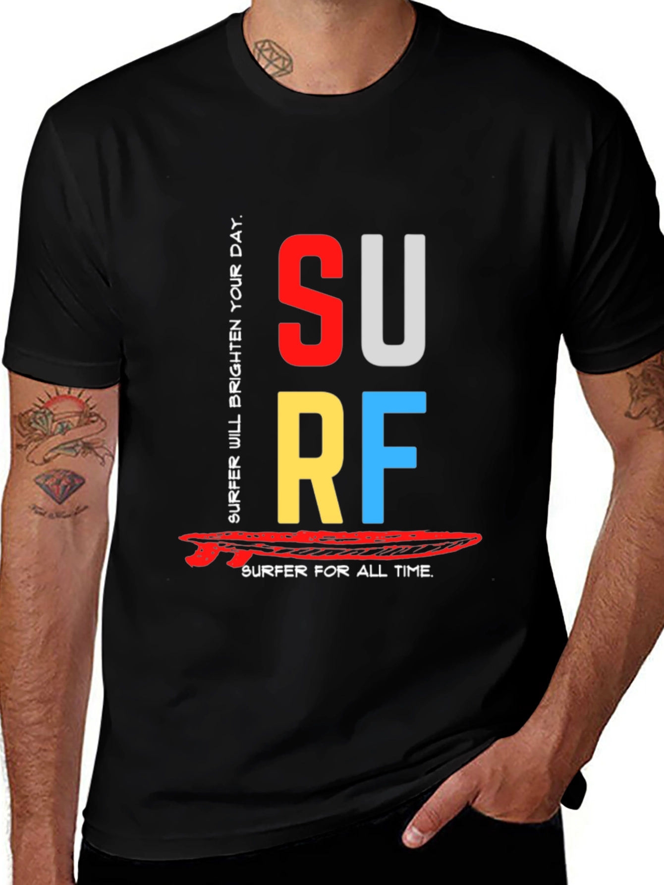 Variant 15 of Surfer Graphic Tee - Brighten Your Day!