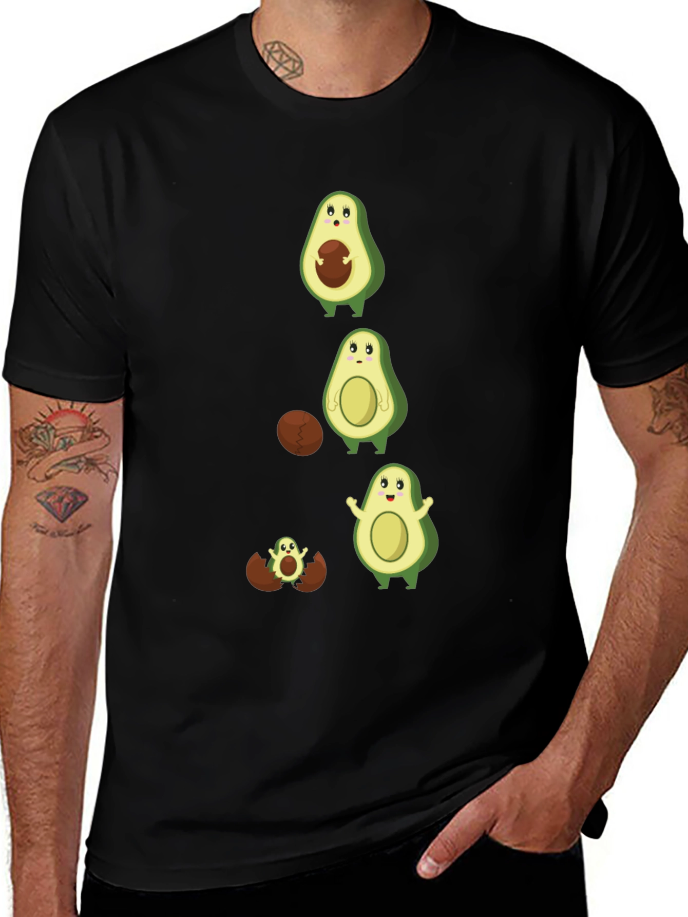 Variant 8 of Avocado Evolution T-Shirt - Funny Fruit Tee
