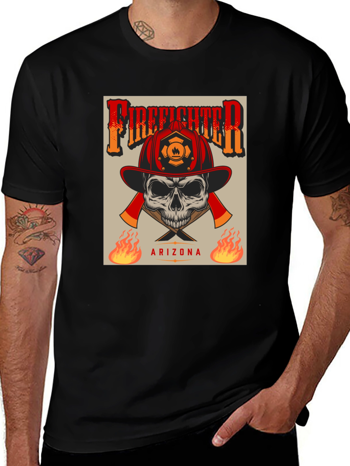 Variant 21 of Firefighter Skull T-Shirt - Arizona