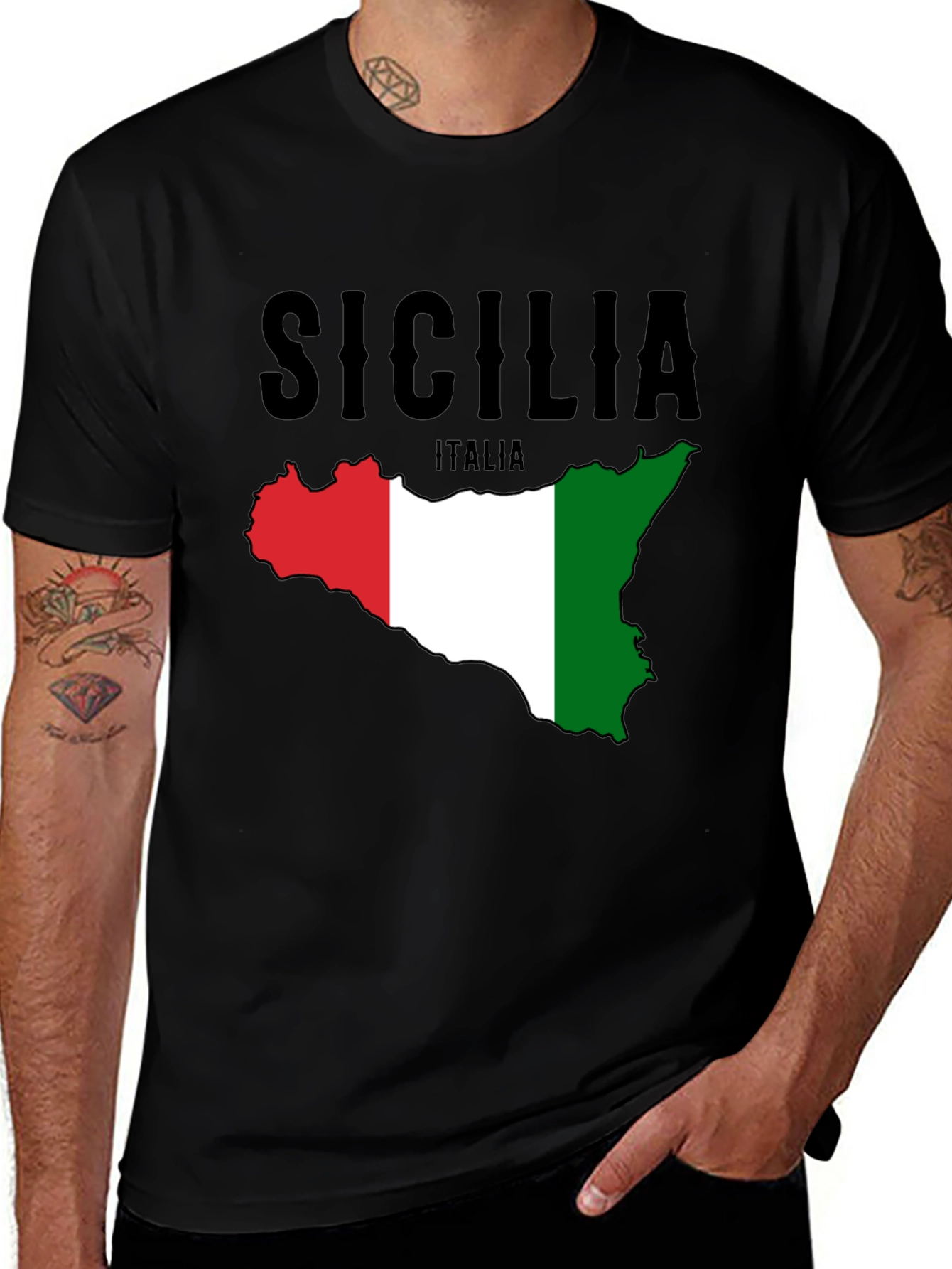 Sicilia Italia Map T-Shirt - Italian Pride Tee