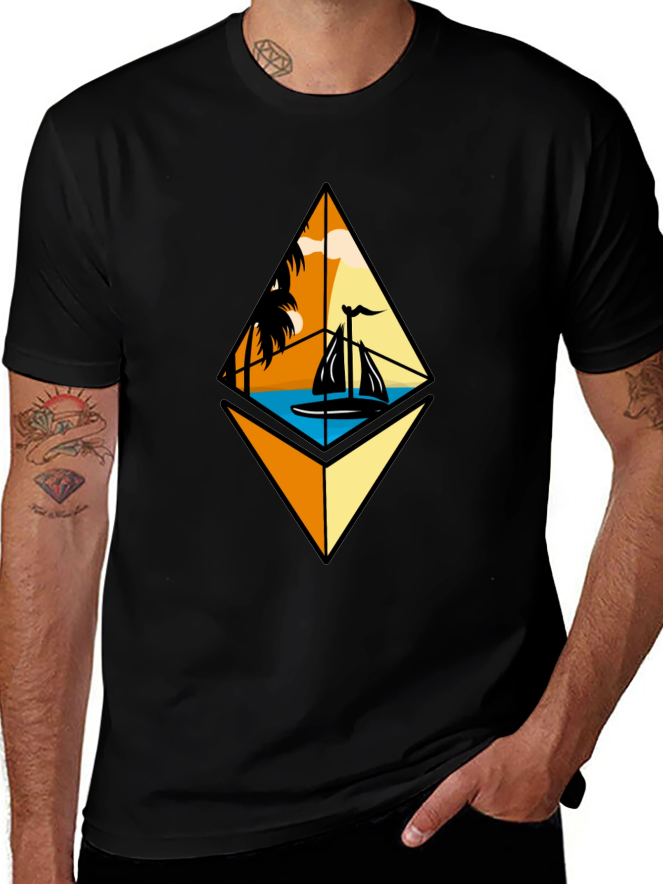Variant 27 of Tropical Sailboat Tee