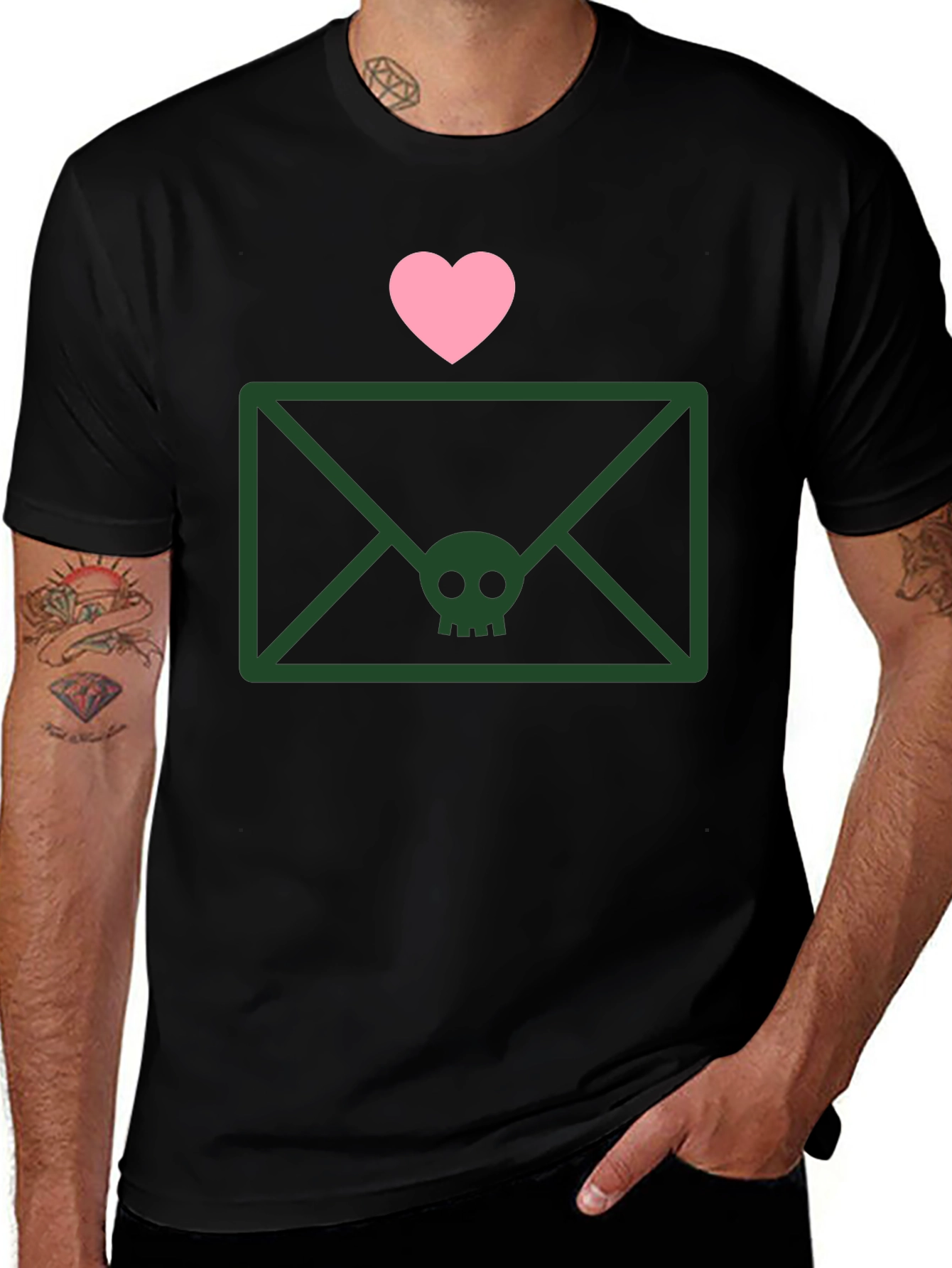 Skull Envelope Tee - Edgy Graphic T-Shirt