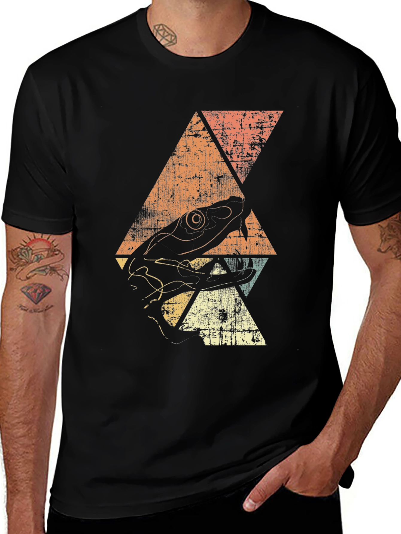 Variant 26 of Retro Frog Geometric T-Shirt
