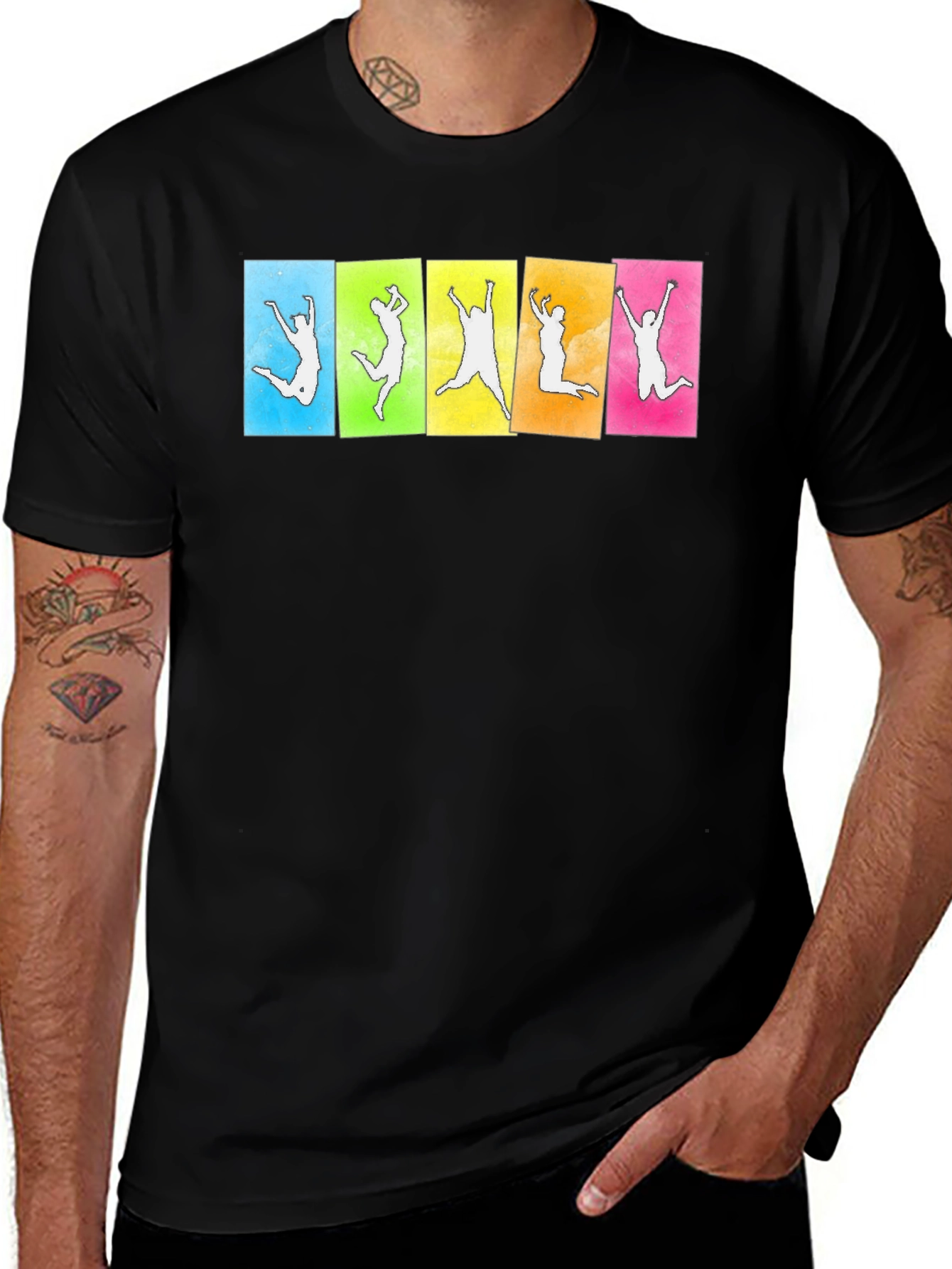 Variant 12 of Funky Jumper Tee - Black Cotton Crew Neck T-Shirt
