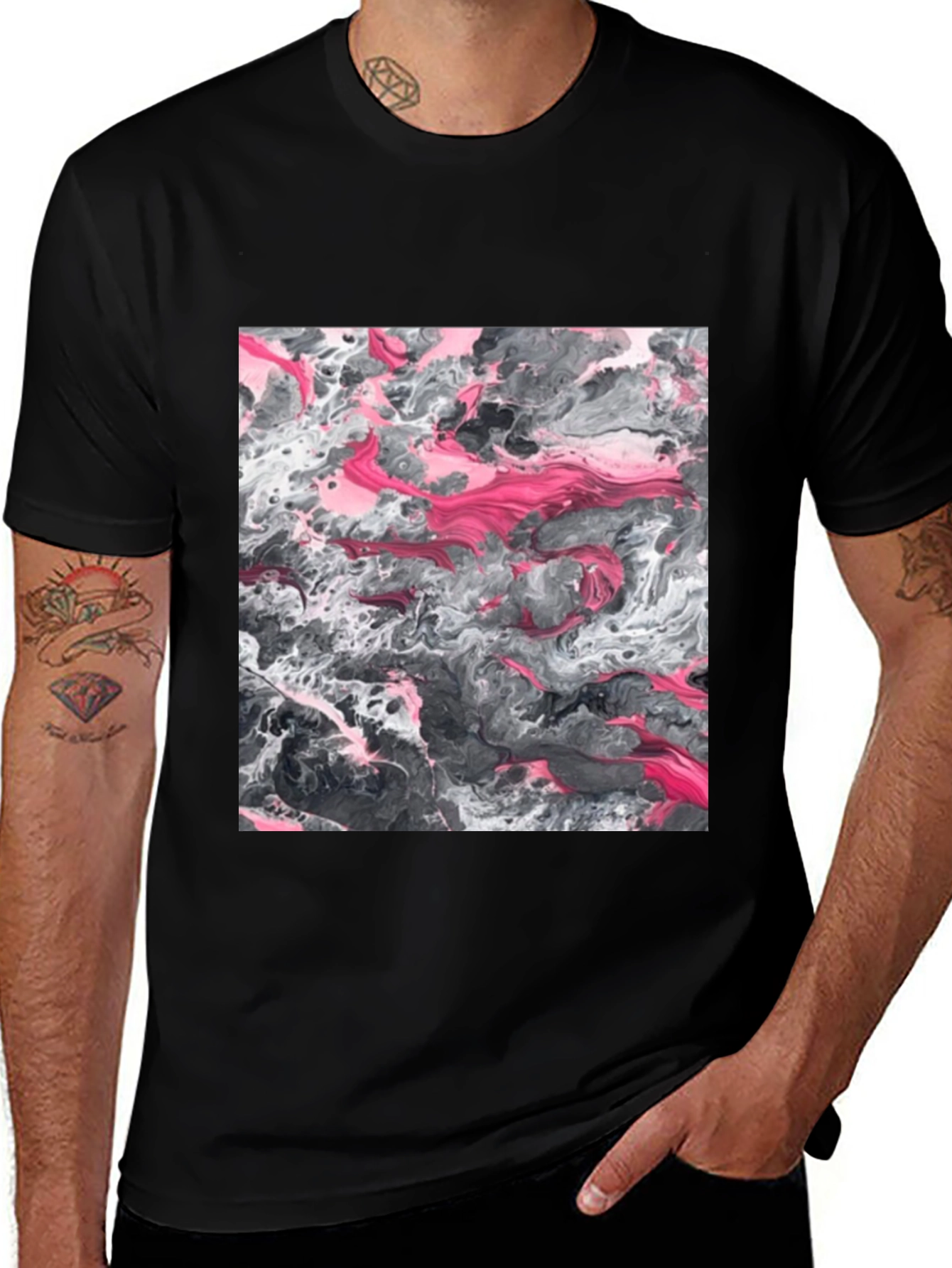 Variant 19 of Abstract Art Graphic Tee - Black Unisex T-Shirt