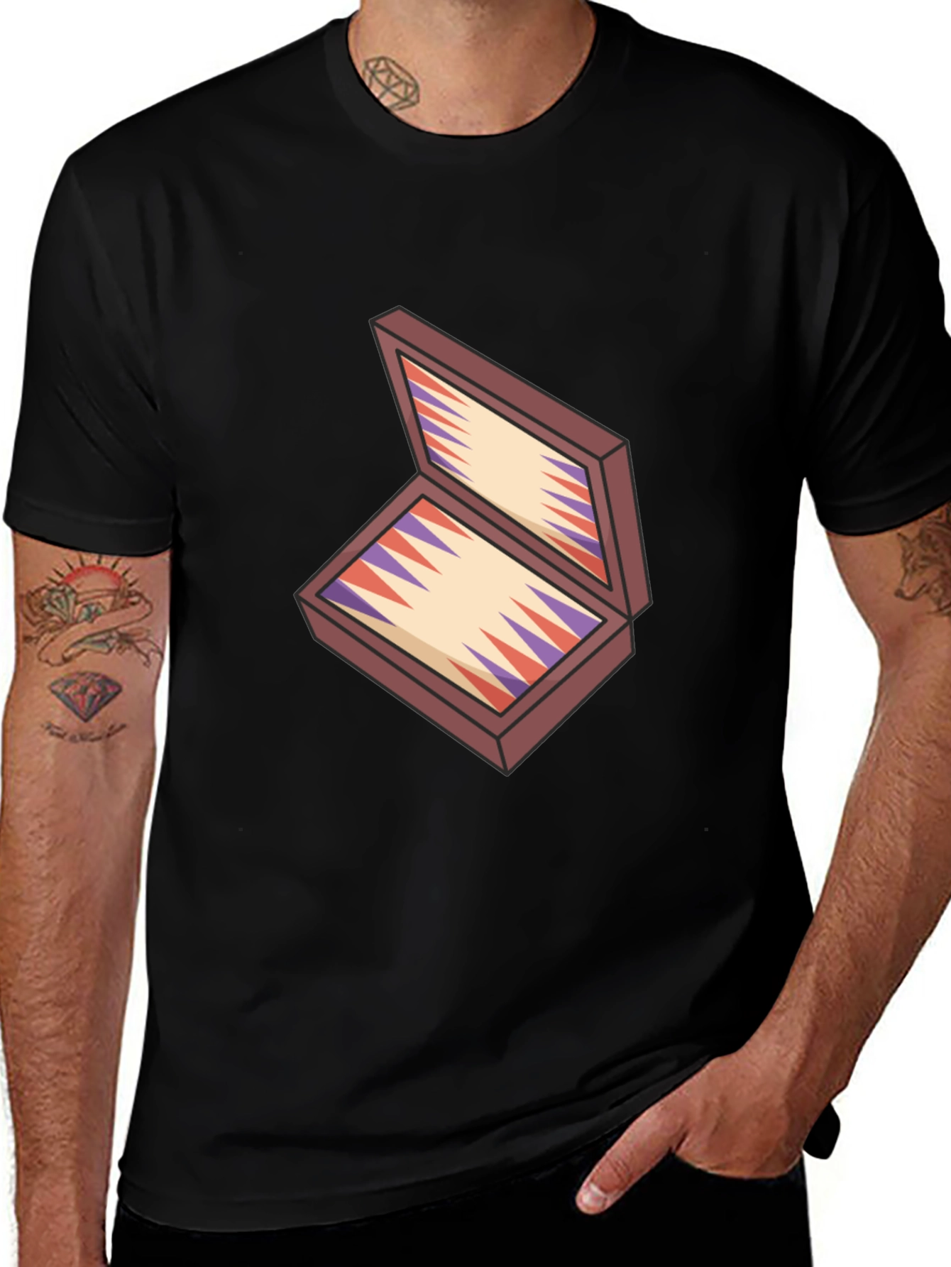 Variant 13 of Backgammon Board Graphic Tee - Classic Game Style