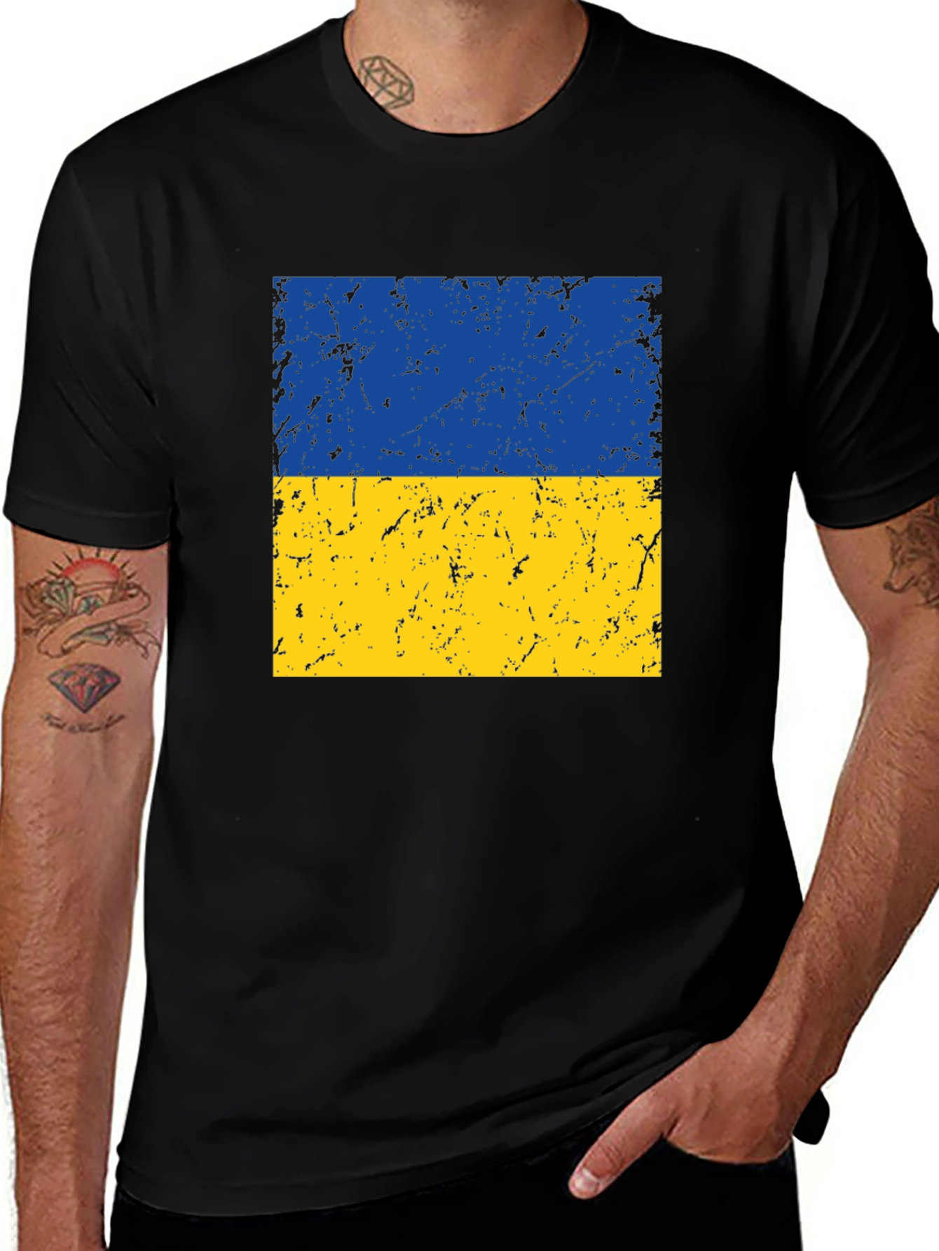 Ukraine Flag T-Shirt - Distressed Graphic Tee