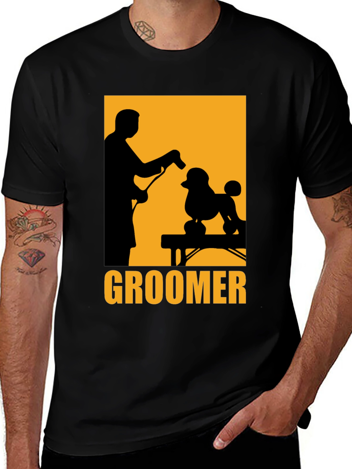 Variant 3 of Groomer Poodle Graphic Tee - Pet Styling T-Shirt