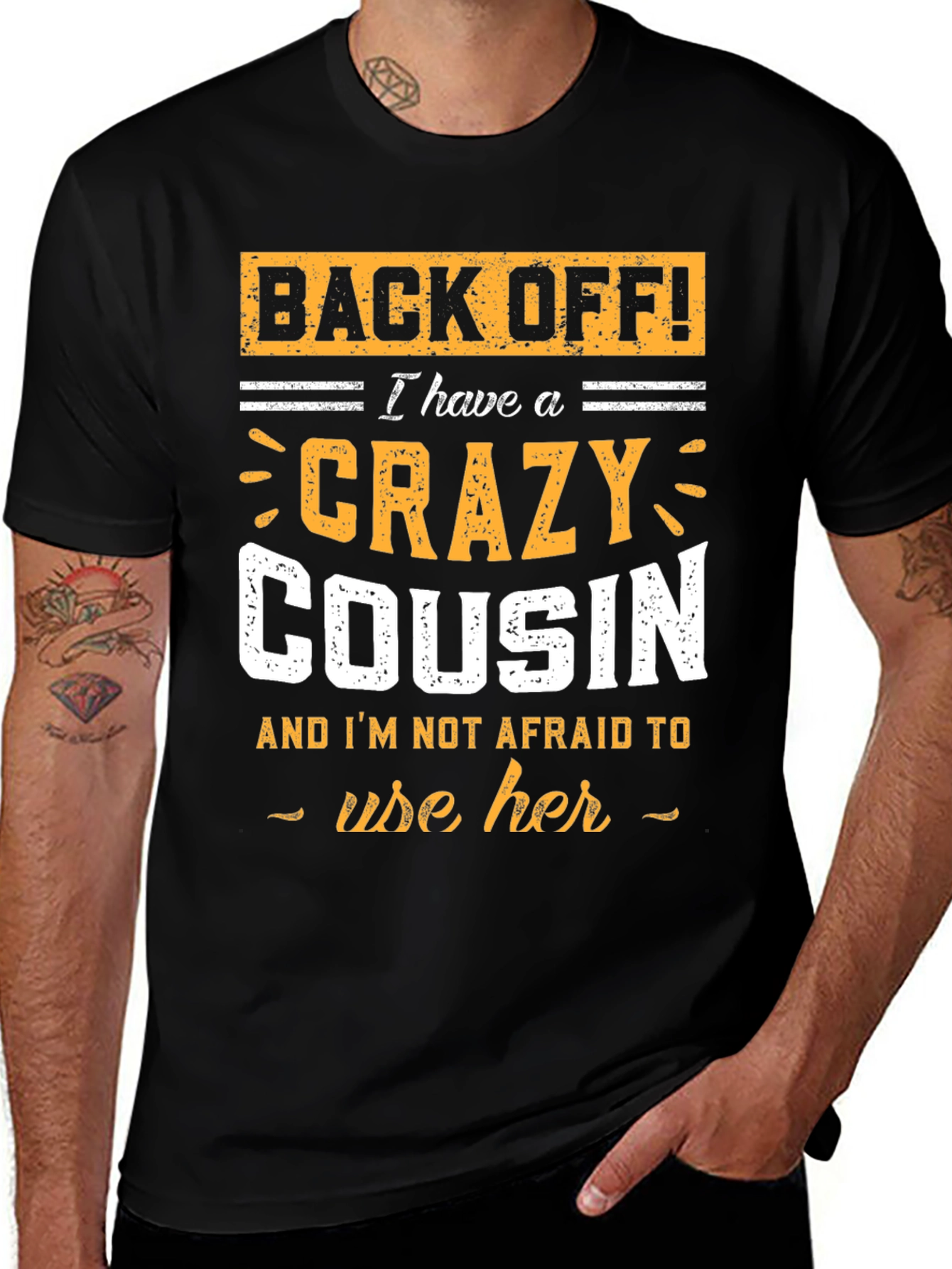 Variant 27 of Crazy Cousin T-Shirt - Funny Graphic Tee
