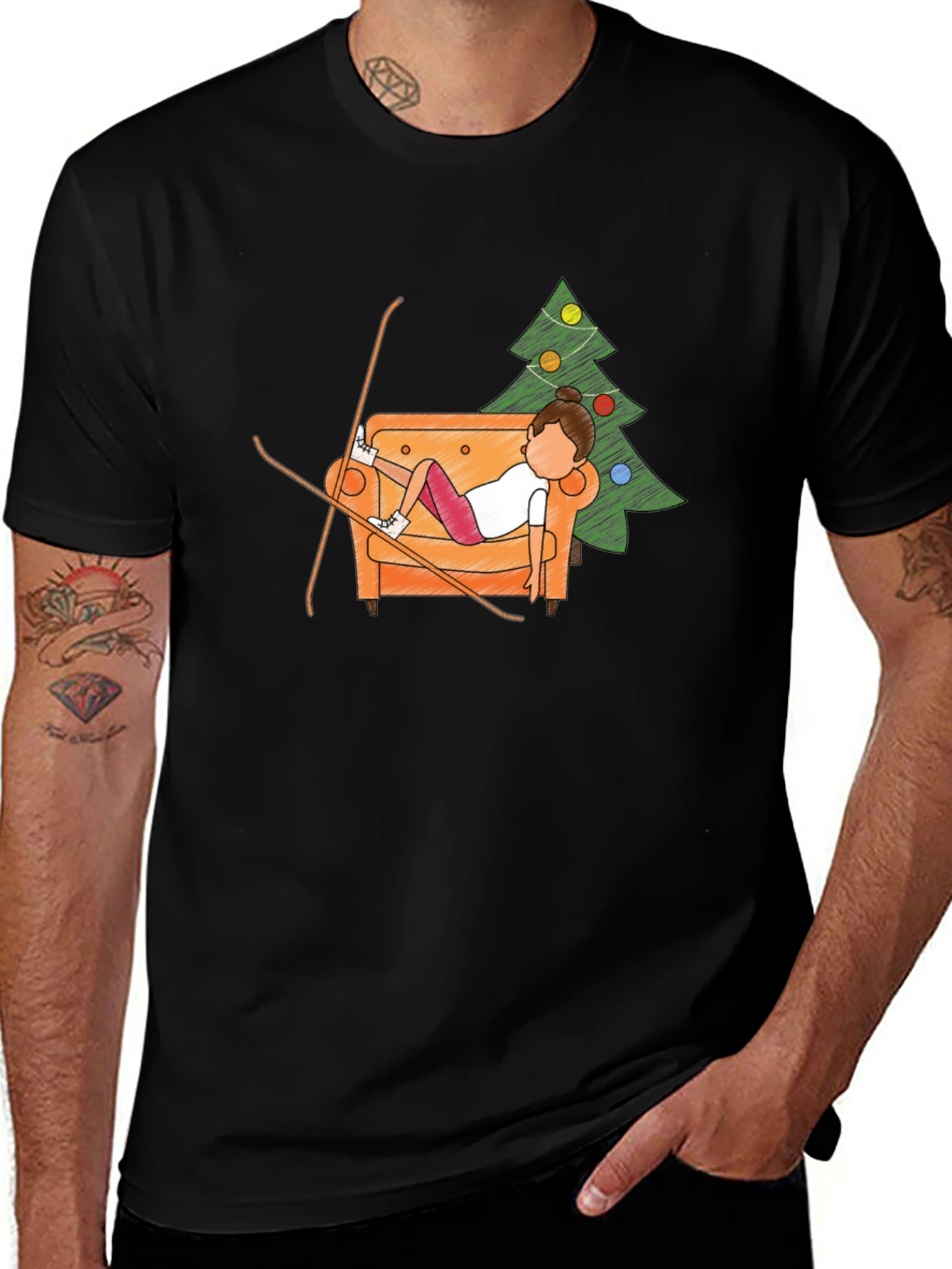 Variant 16 of Holiday Ski Sloth T-Shirt - Relax and Chill