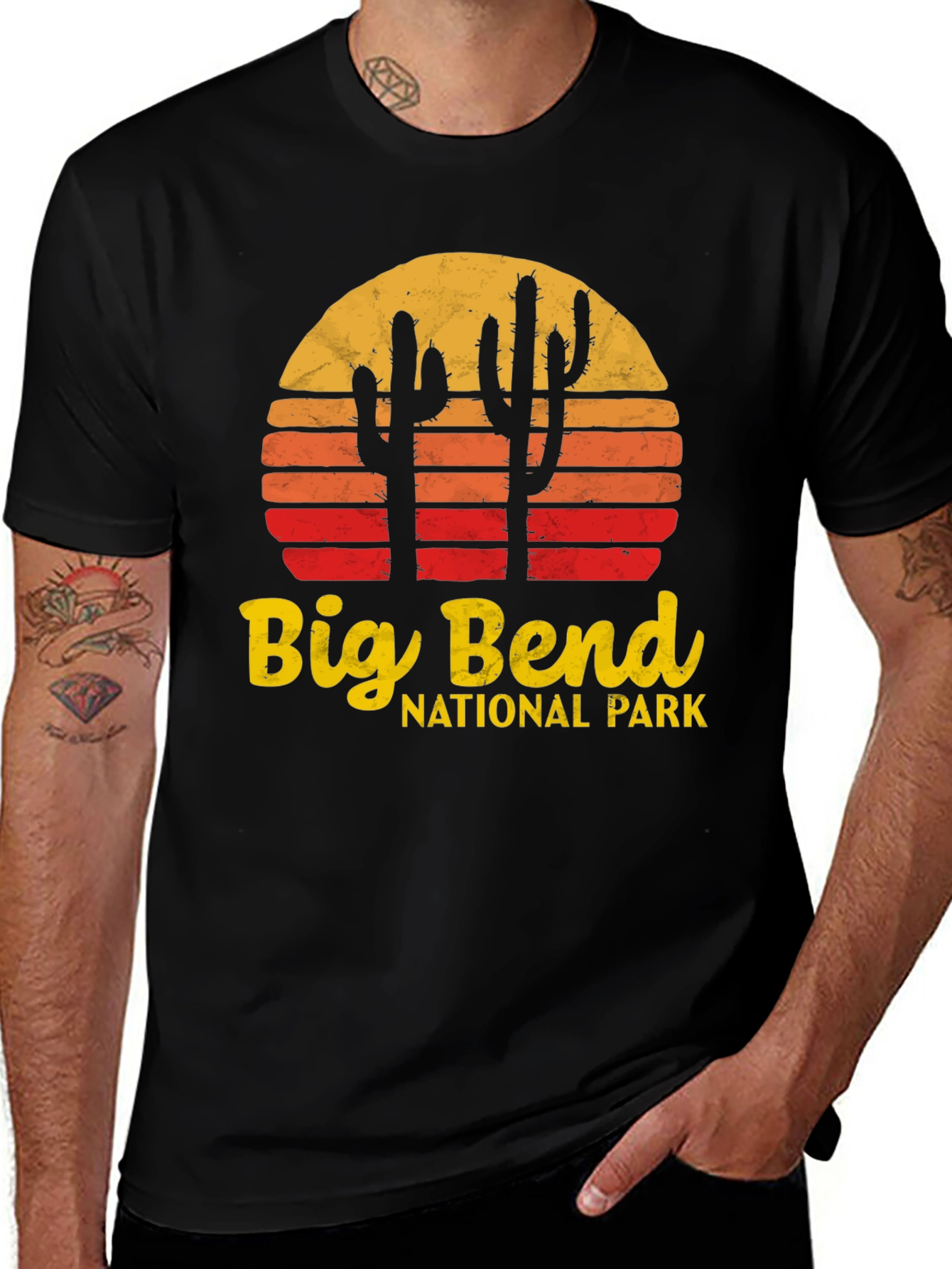 Variant 16 of Big Bend National Park T-Shirt - Cactus Sunset