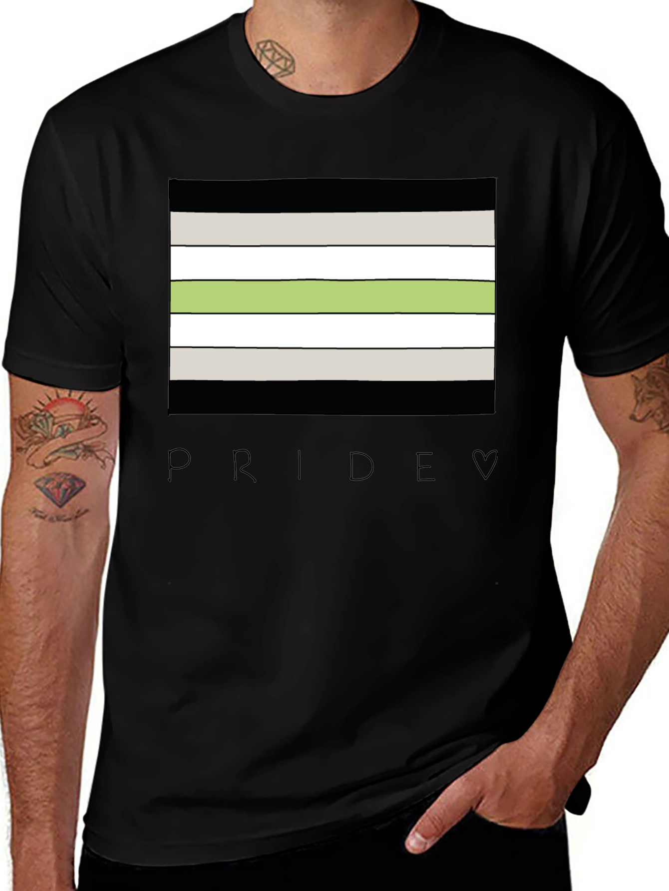 Variant 13 of Agender Pride Flag T-Shirt