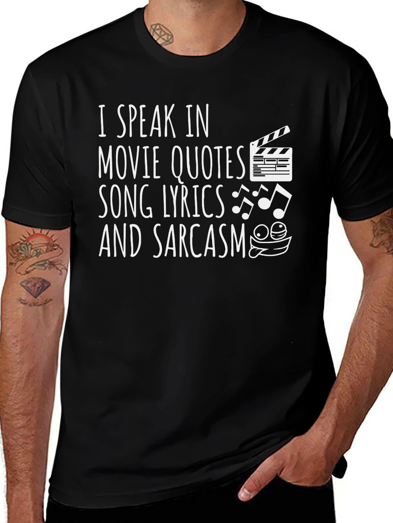 Variant 16 of Movie Quotes Song Lyrics Sarcasm Graphic Tee