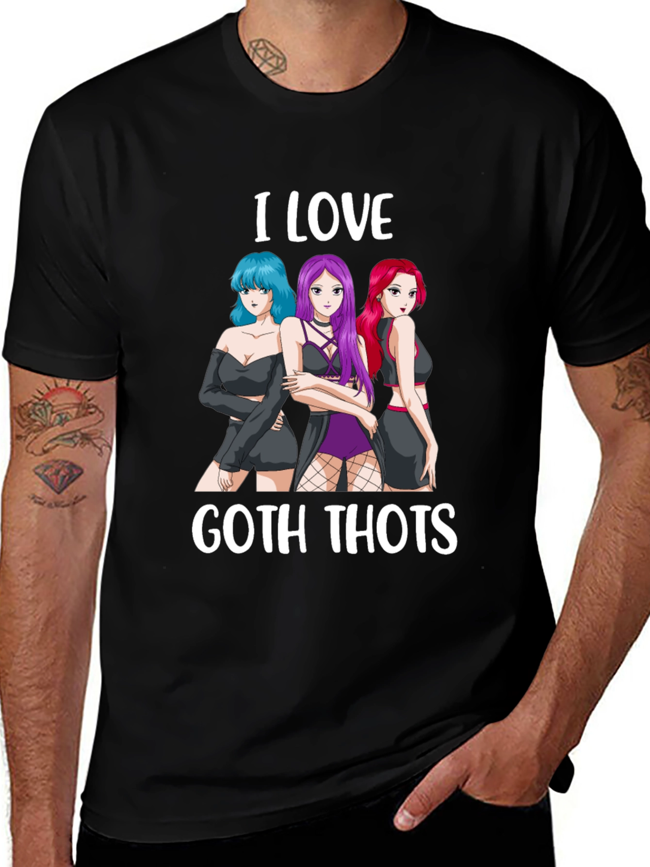 Variant 20 of I Love Goth Thots T-Shirt Anime Girls