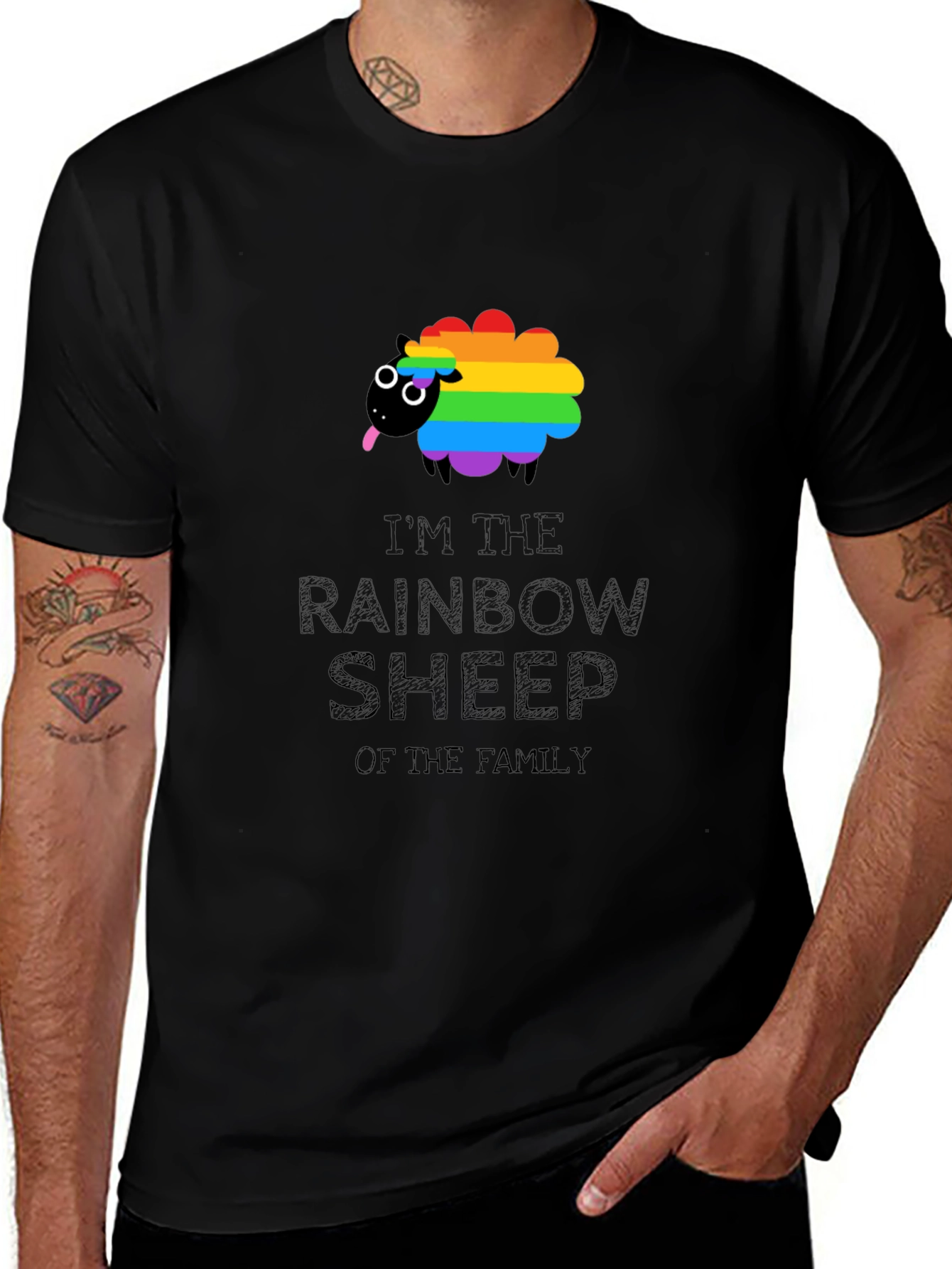 Rainbow Sheep Family T-Shirt