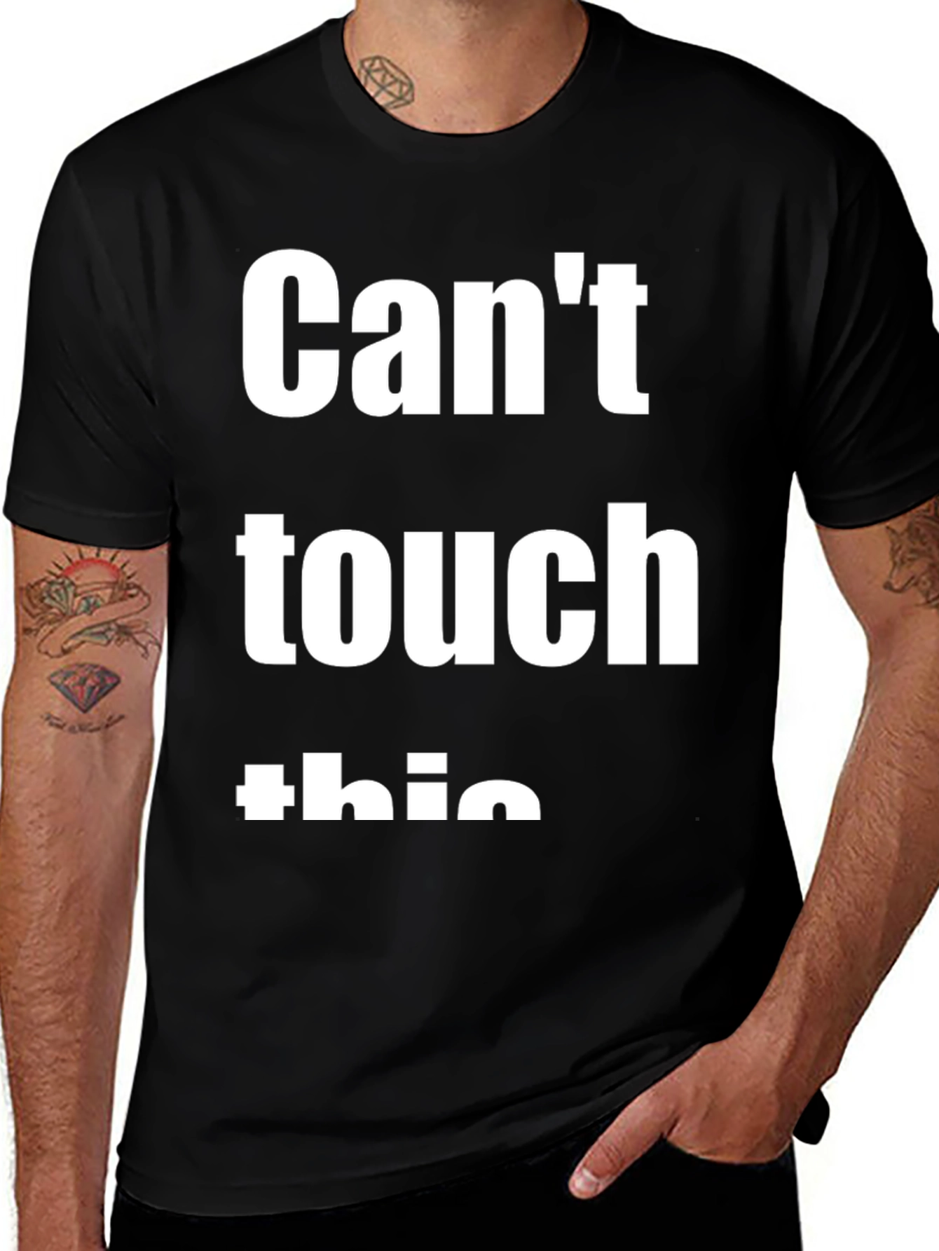 Variant 8 of Can't Touch This Graphic Tee - Black Cotton T-Shirt